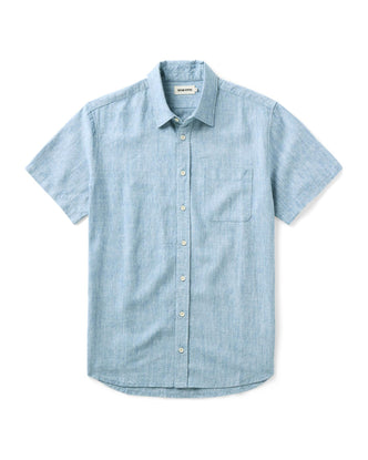 flatlay of The Short Sleeve California in Sky Hemp