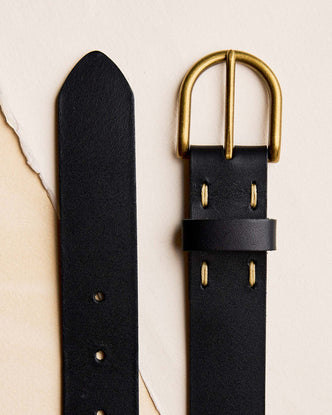 editorial image of the buckle on The Foundation Belt in Black