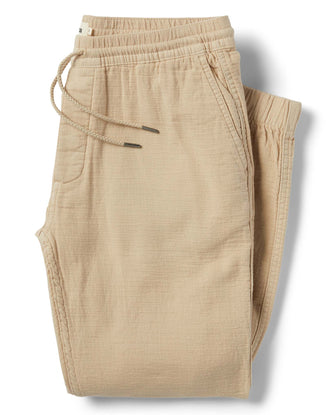 flatlay of The Apres Pant in Khaki Double Cloth