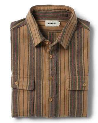 flatlay of The Ledge Shirt in Sunset Stripe, folded