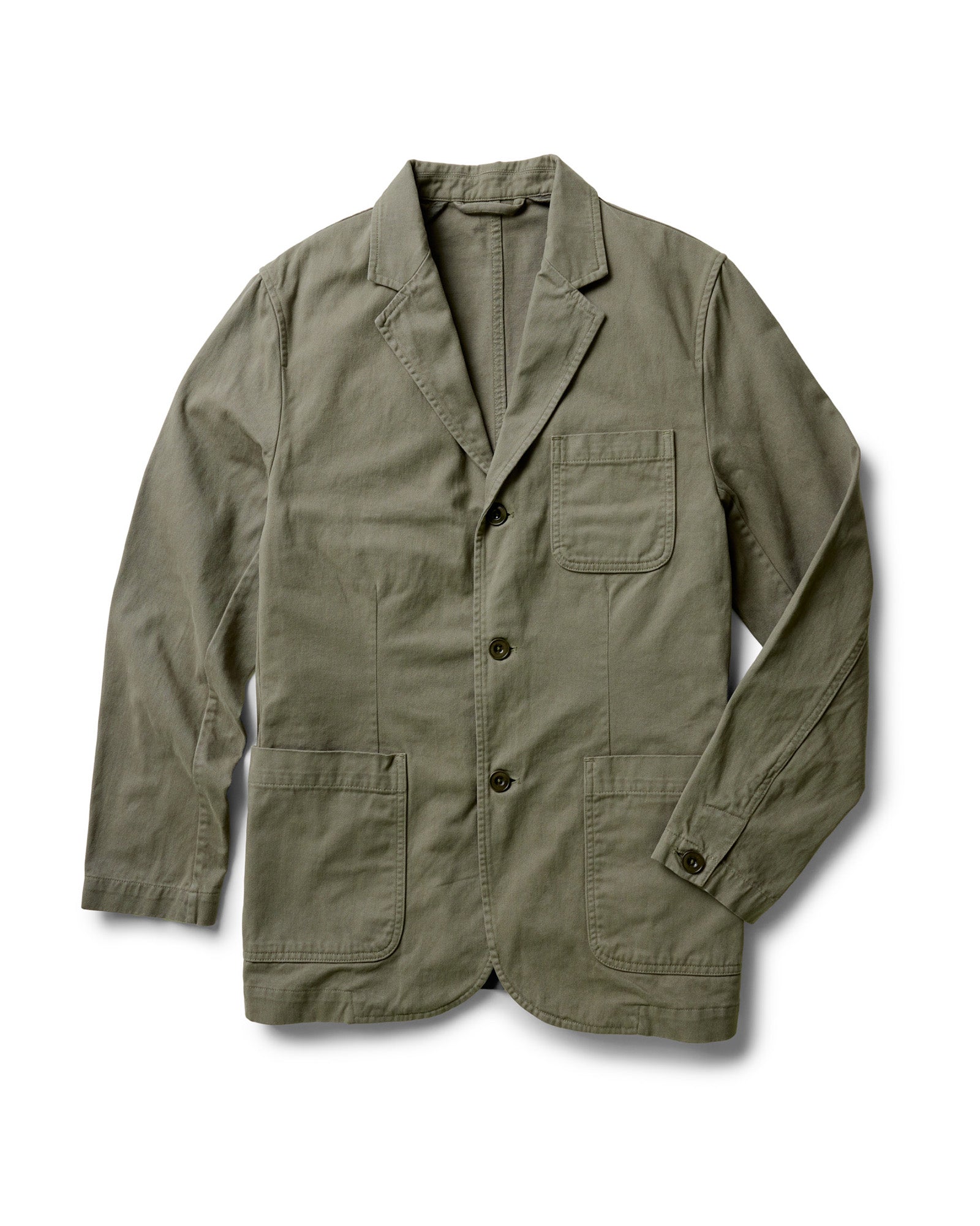 The Foundation Sportcoat in Organic Smoked Olive Twill: Featured Image, Outerwear by Taylor Stitch