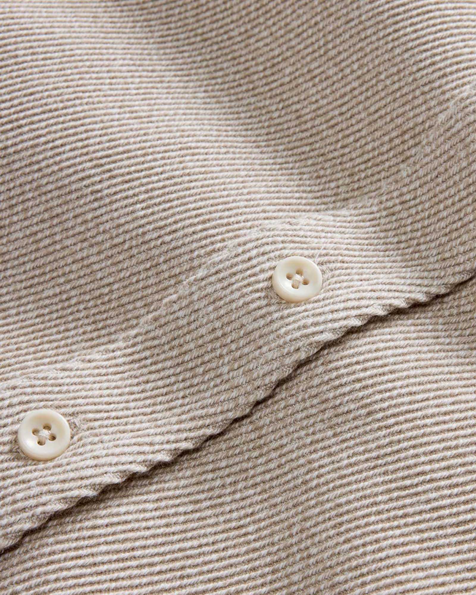 material shot of the buttons on The Ledge Shirt in Flax Twill, Wovens by Taylor Stitch