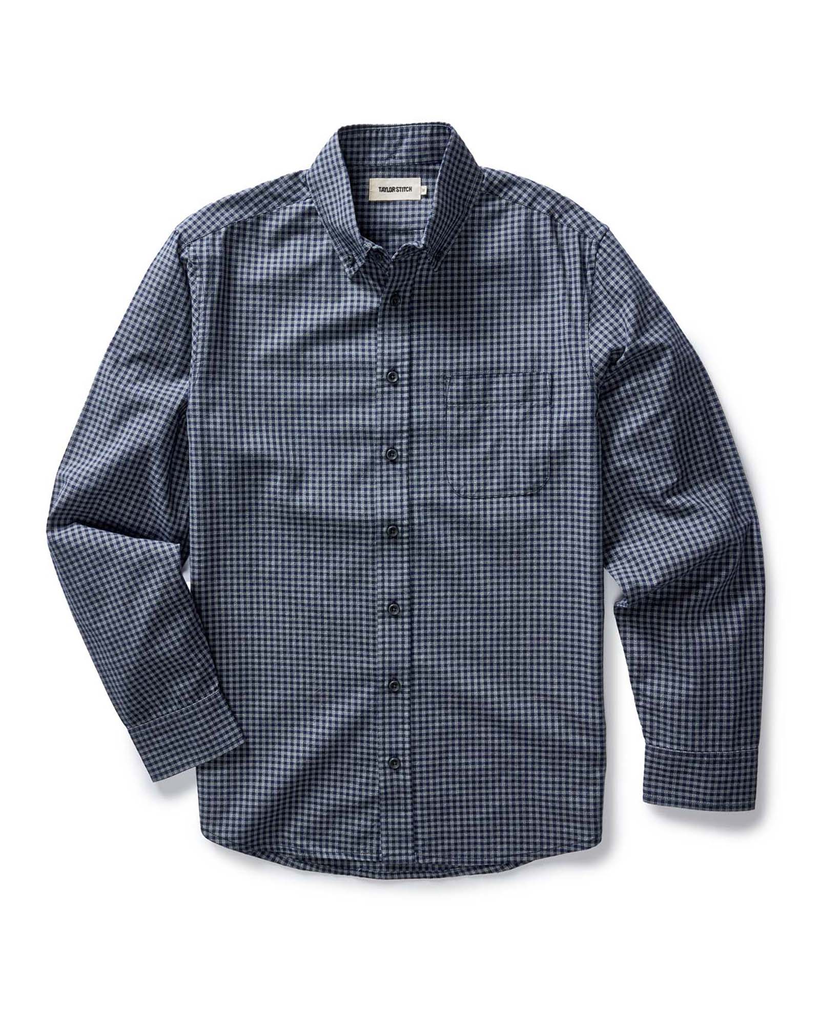 flatlay of The Jack in Marine Check, Wovens by Taylor Stitch
