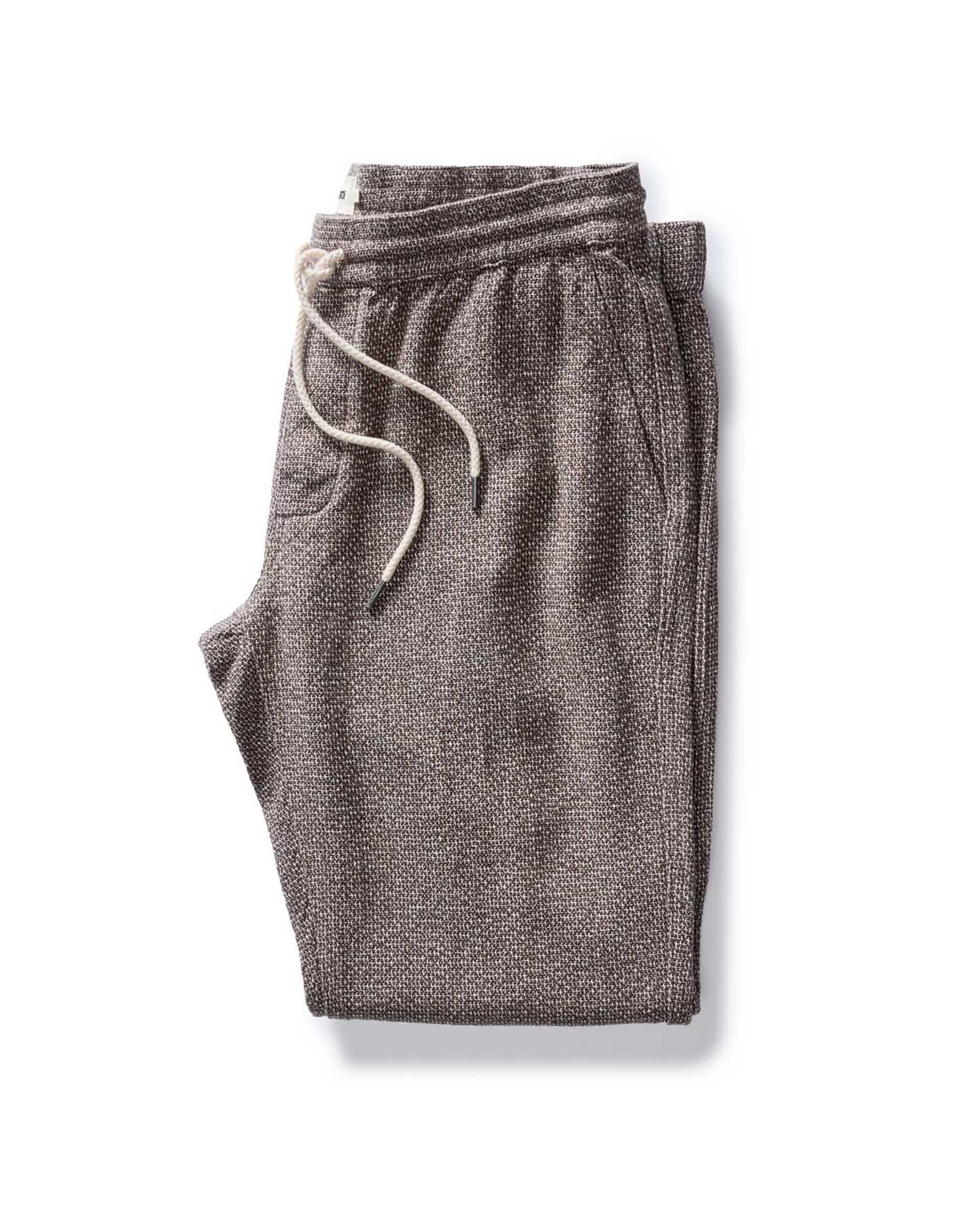 folded flatlay of The Apres Pant in Granite Linen Tweed, Bottoms by Taylor Stitch
