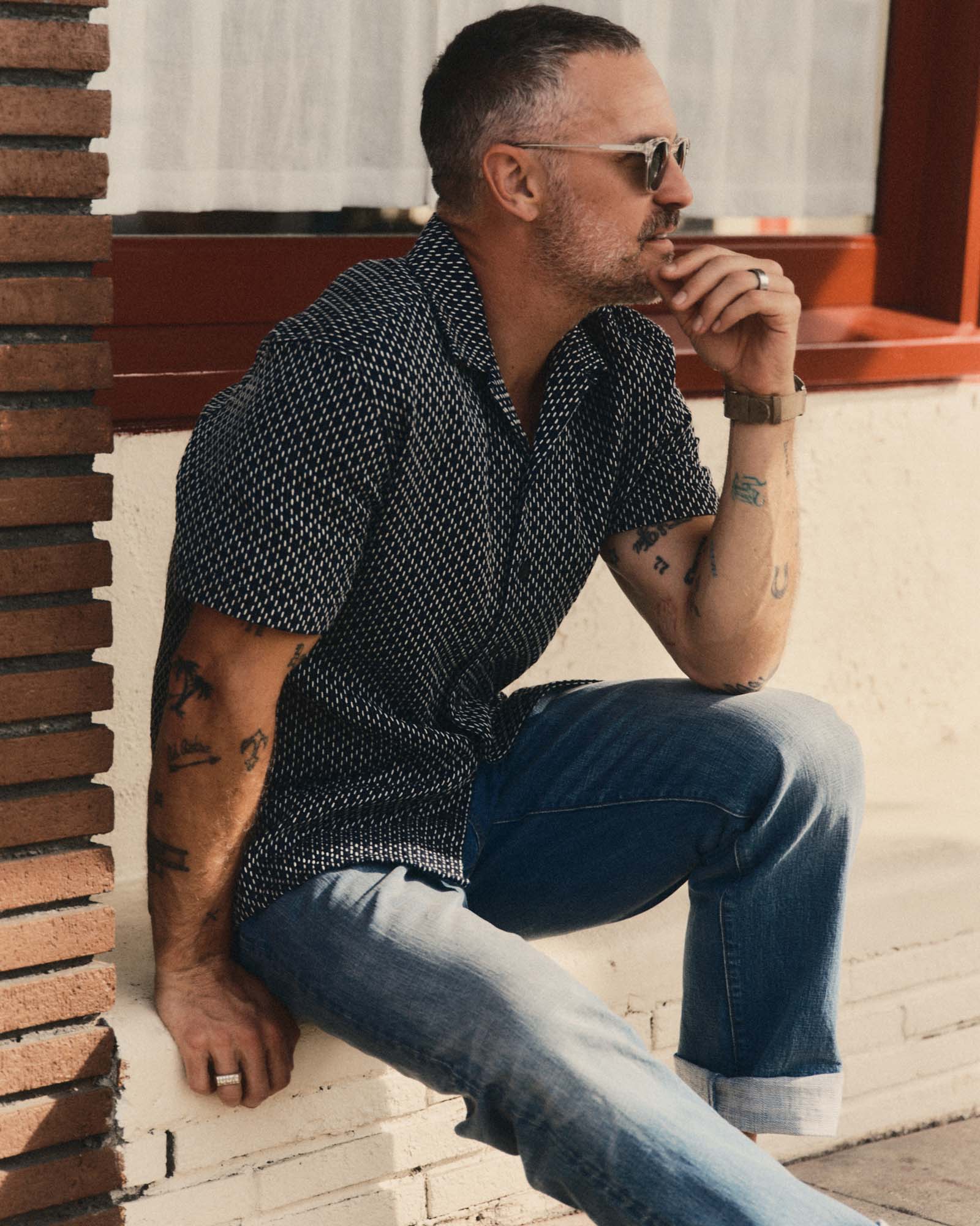 The Davis Shirt in Indigo Raindrop Sashiko: Alternate Image 2, Wovens by Taylor Stitch