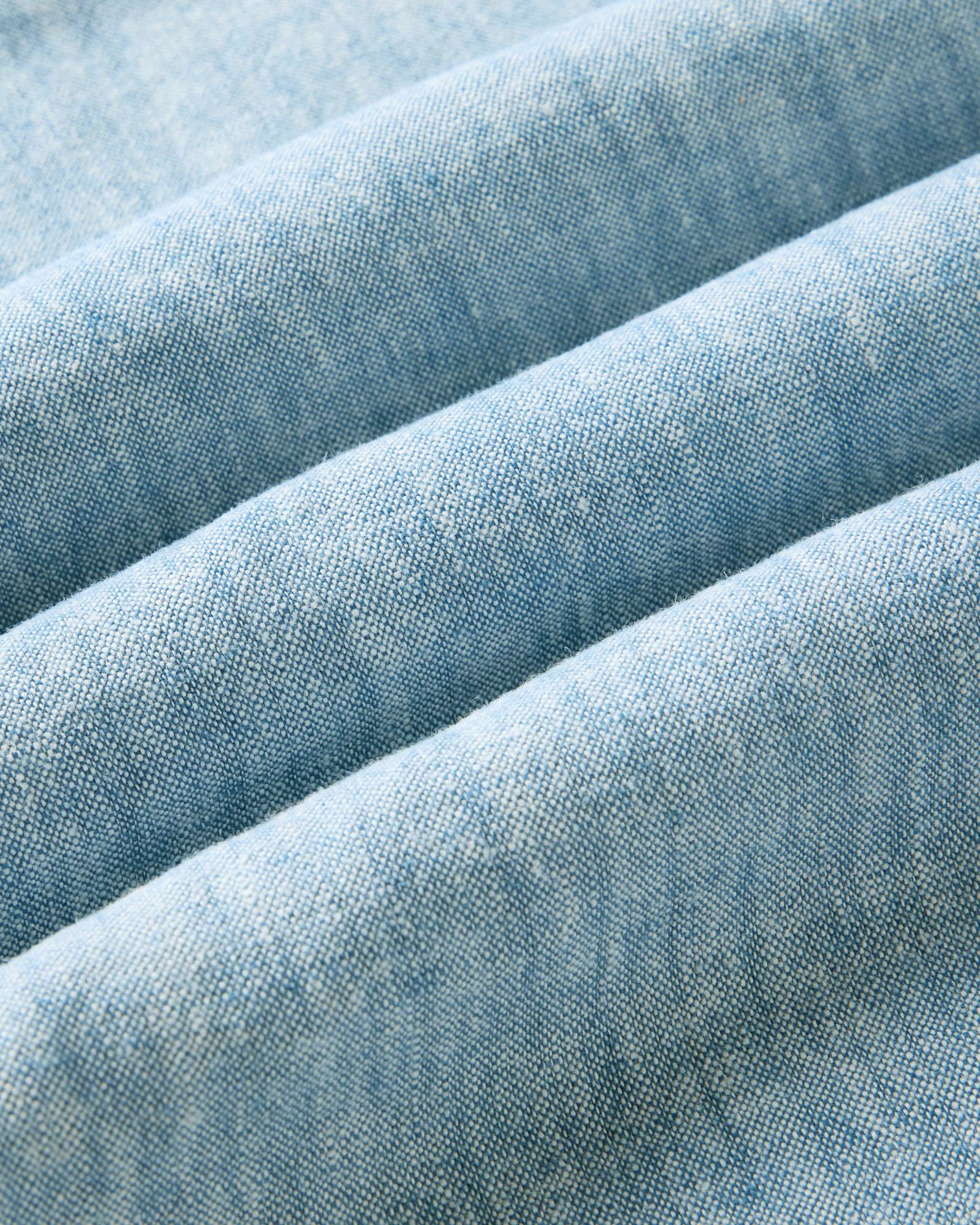 material shot of the fabric on The Short Sleeve California in Sky Hemp, Wovens by Taylor Stitch