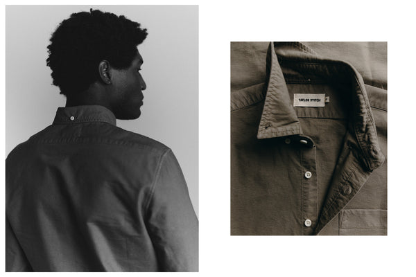fit model showing off The Jack in Smoke Oxford