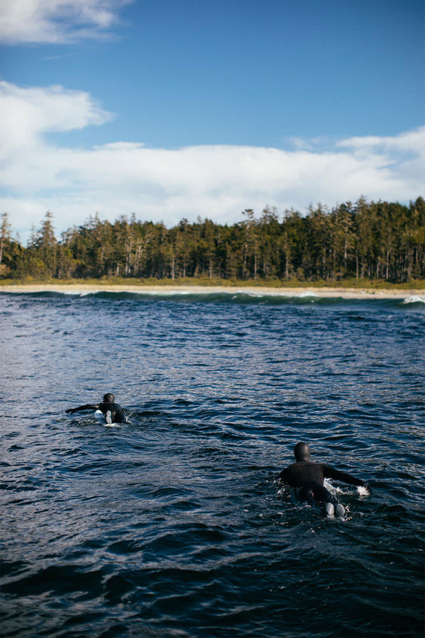 Prepared to surf. Ready, set...