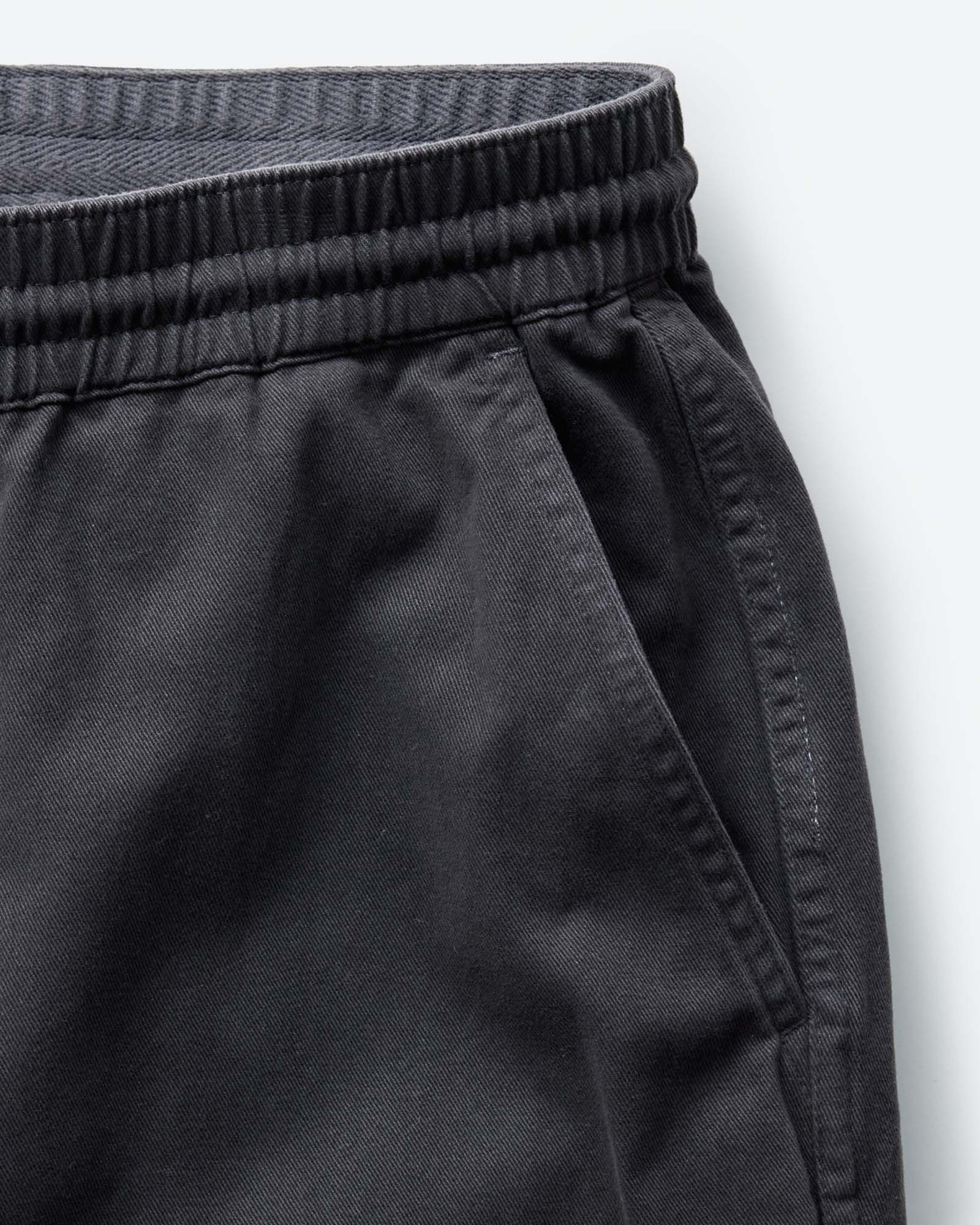 material shot of the pocket on The Apres Short in Organic Faded Black Foundation Twill, Bottoms by Taylor Stitch