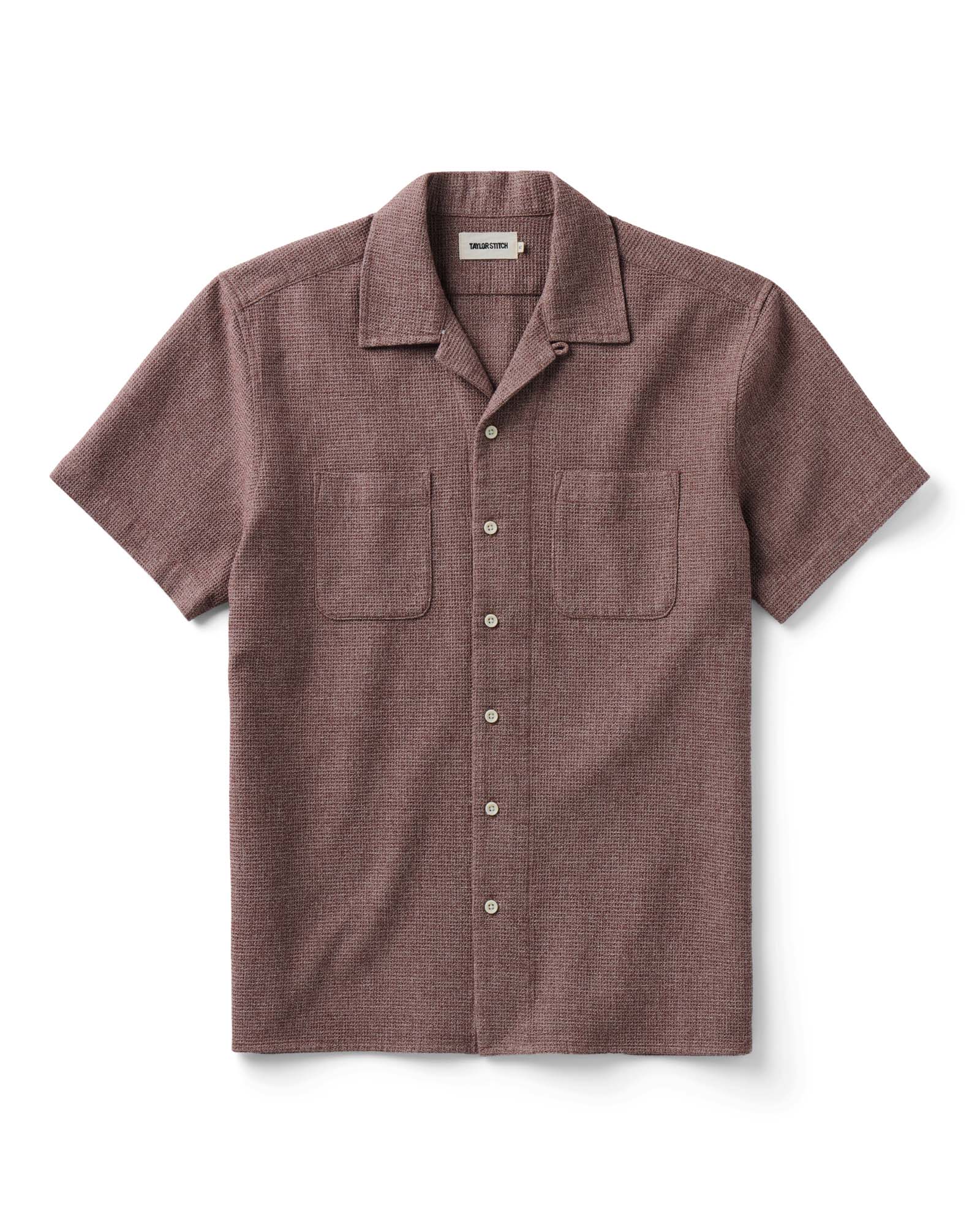 flatlay of The Conrad Shirt in Port Twist, Wovens by Taylor Stitch