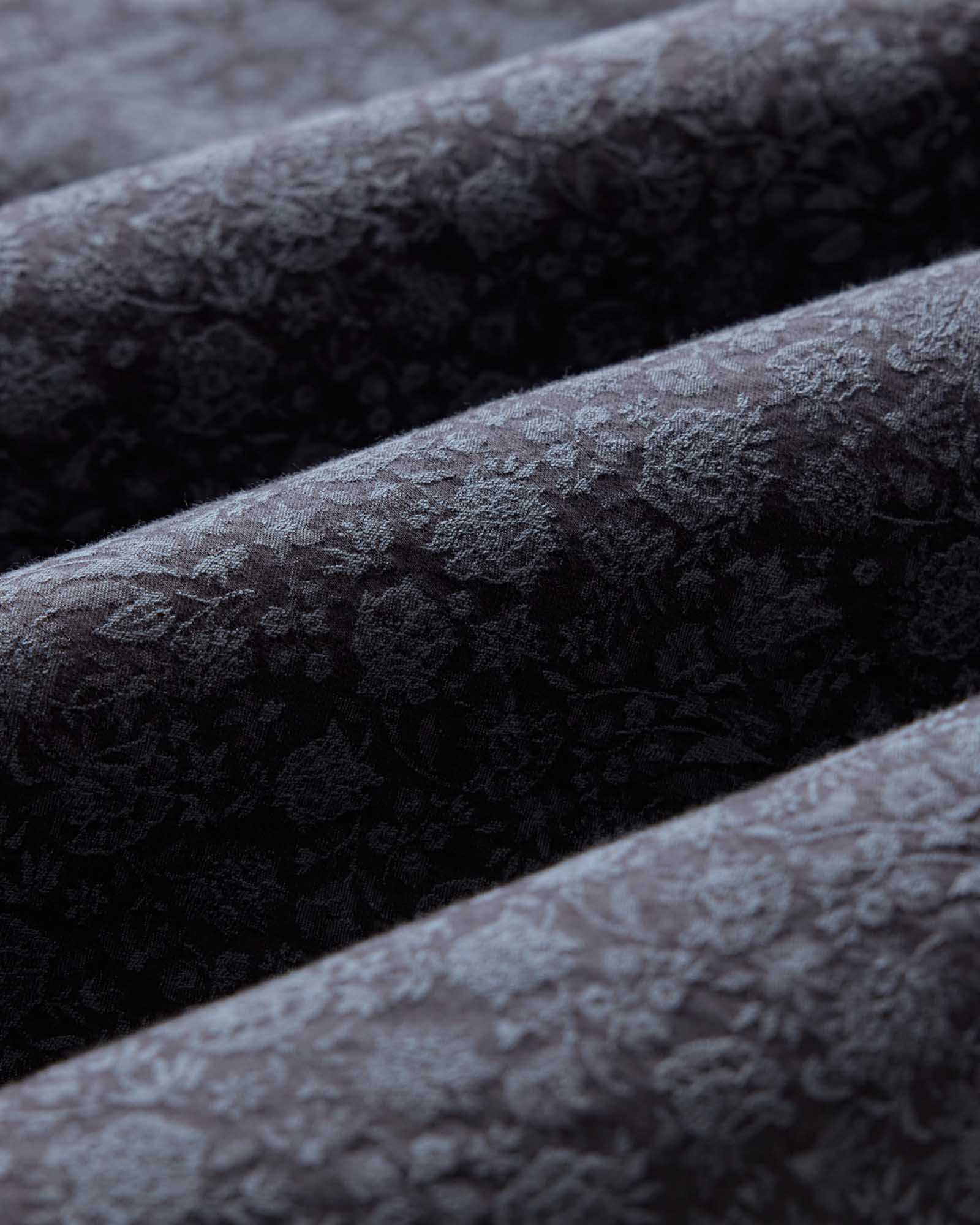 material shot of the fabric on The Hawthorne Shirt in Japanese Night Bloom Jacquard, Wovens by Taylor Stitch