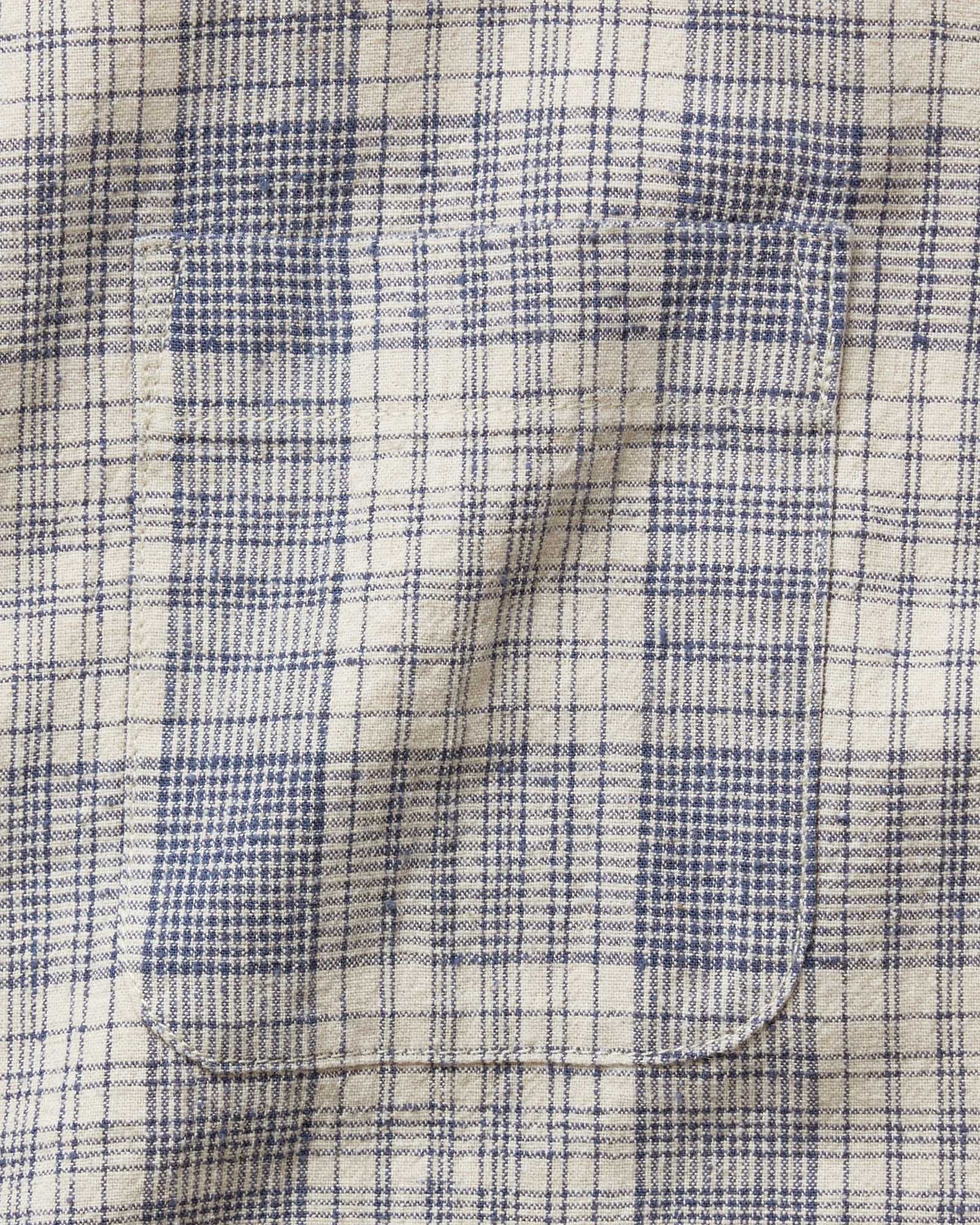 material shot of the pocket on The Jack in Japanese Oyster Plaid, Wovens by Taylor Stitch