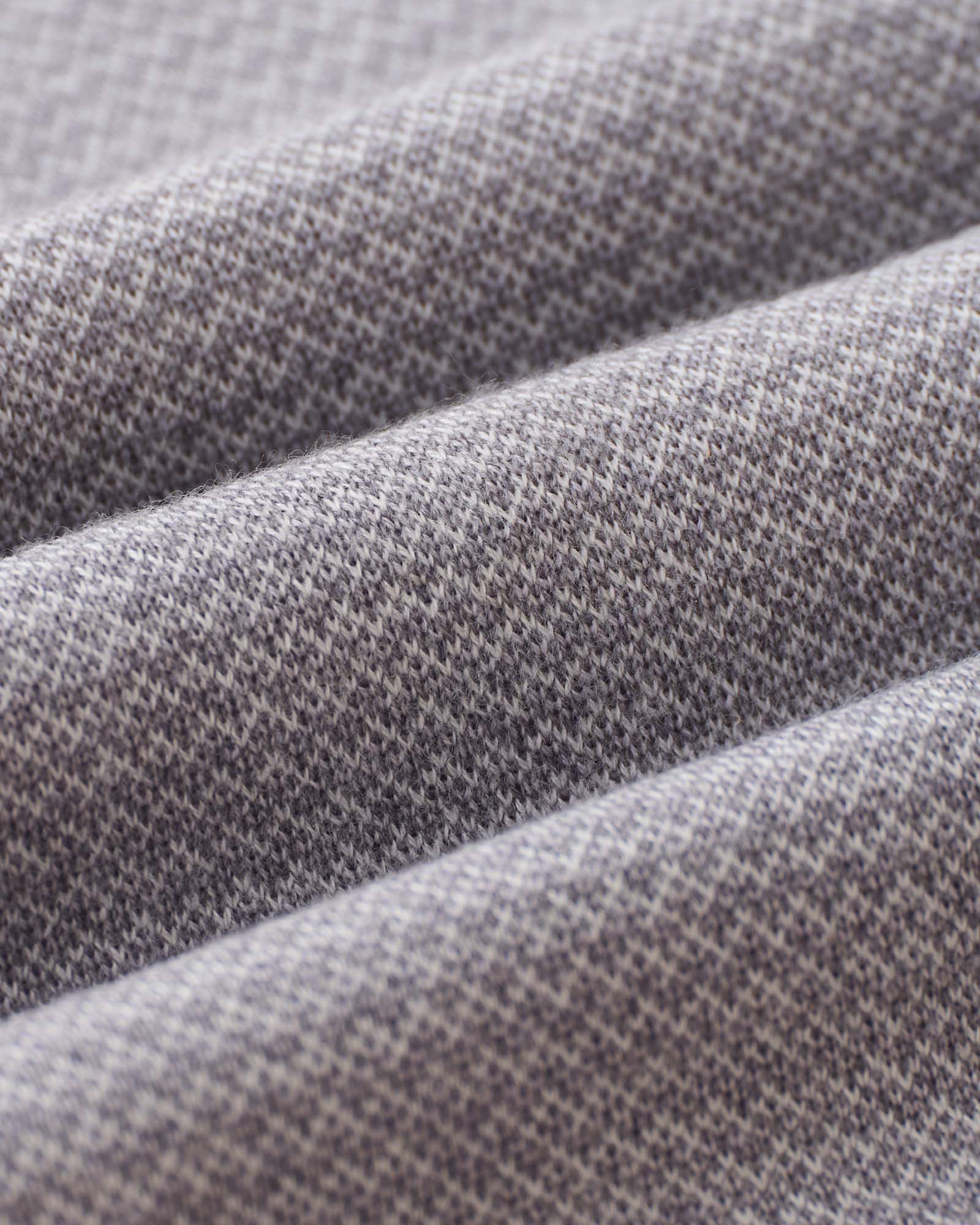 material shot of the fabric on The Nichols Polo in Heather Grey Birdseye Merino, Knits by Taylor Stitch