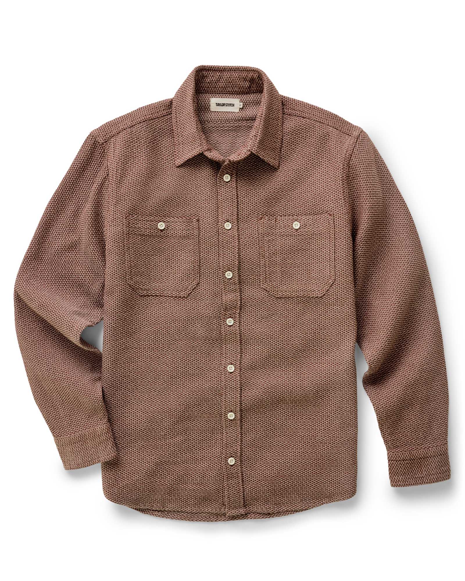flatlay of The Utility Shirt in Brick Sashiko, Wovens by Taylor Stitch