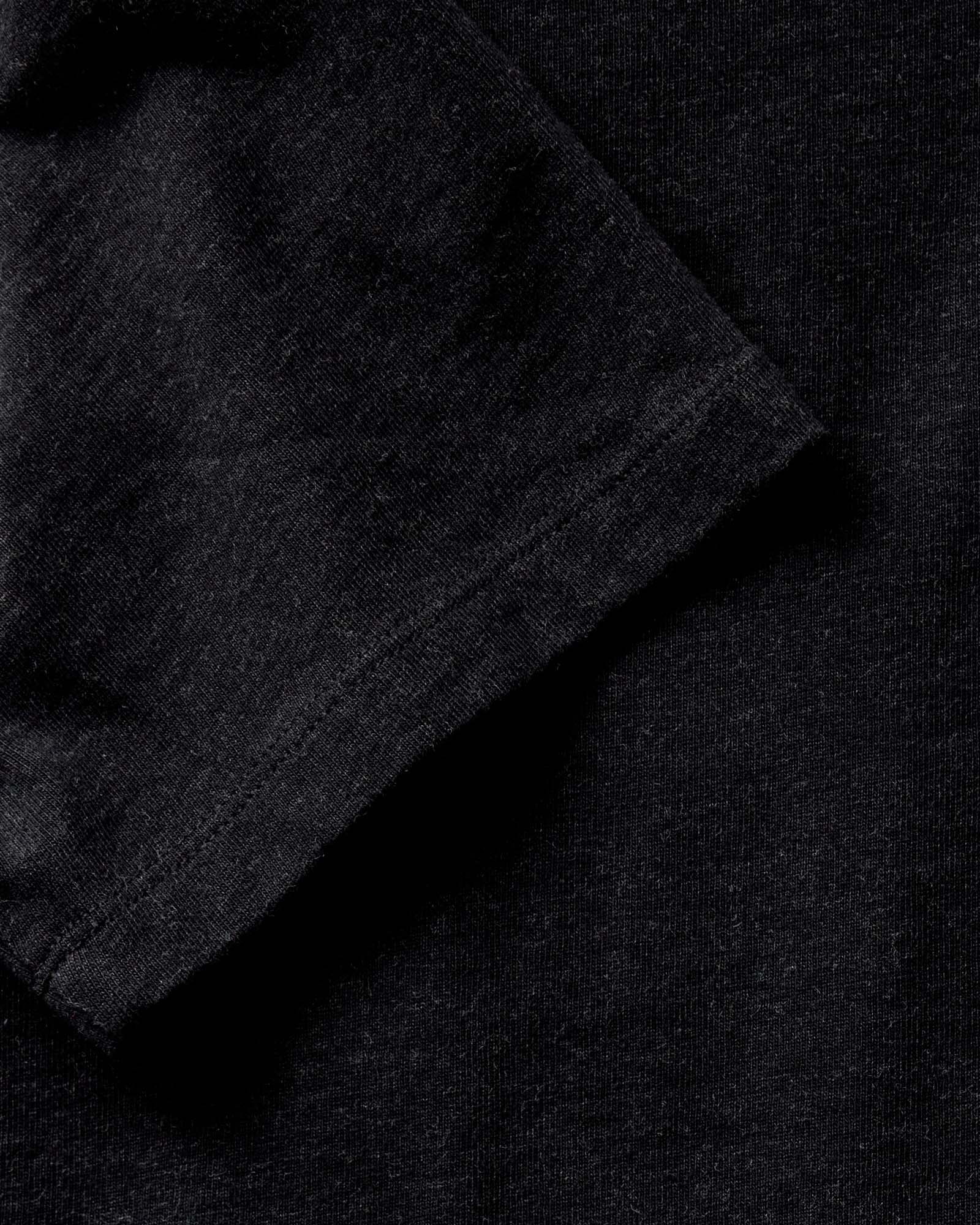 material shot of the sleeves on The Organic Cotton Shop Tee in Coal Twist, Knits by Taylor Stitch