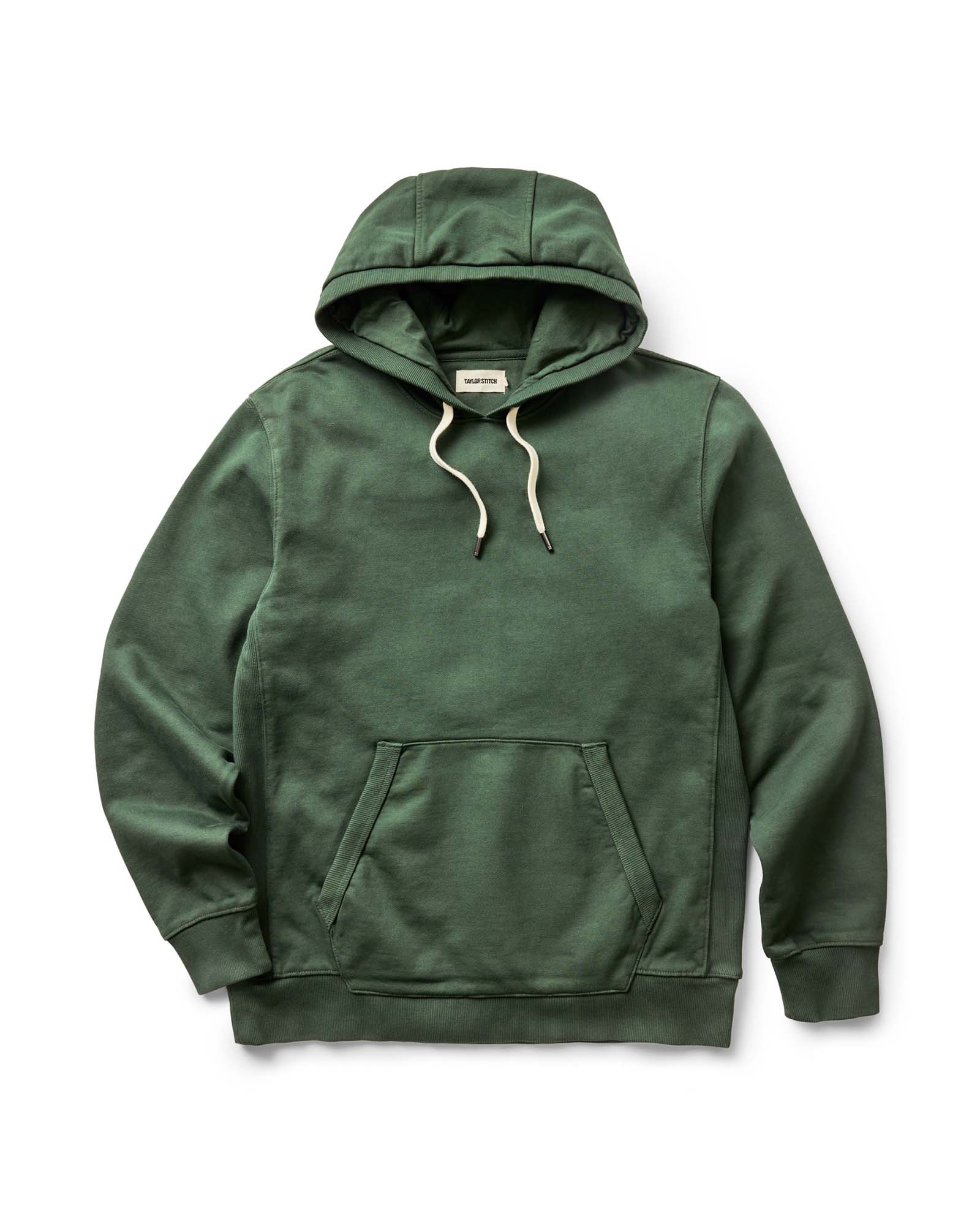 flatlay of The Shop Hoodie in Ivy French Terry, Knits by Taylor Stitch