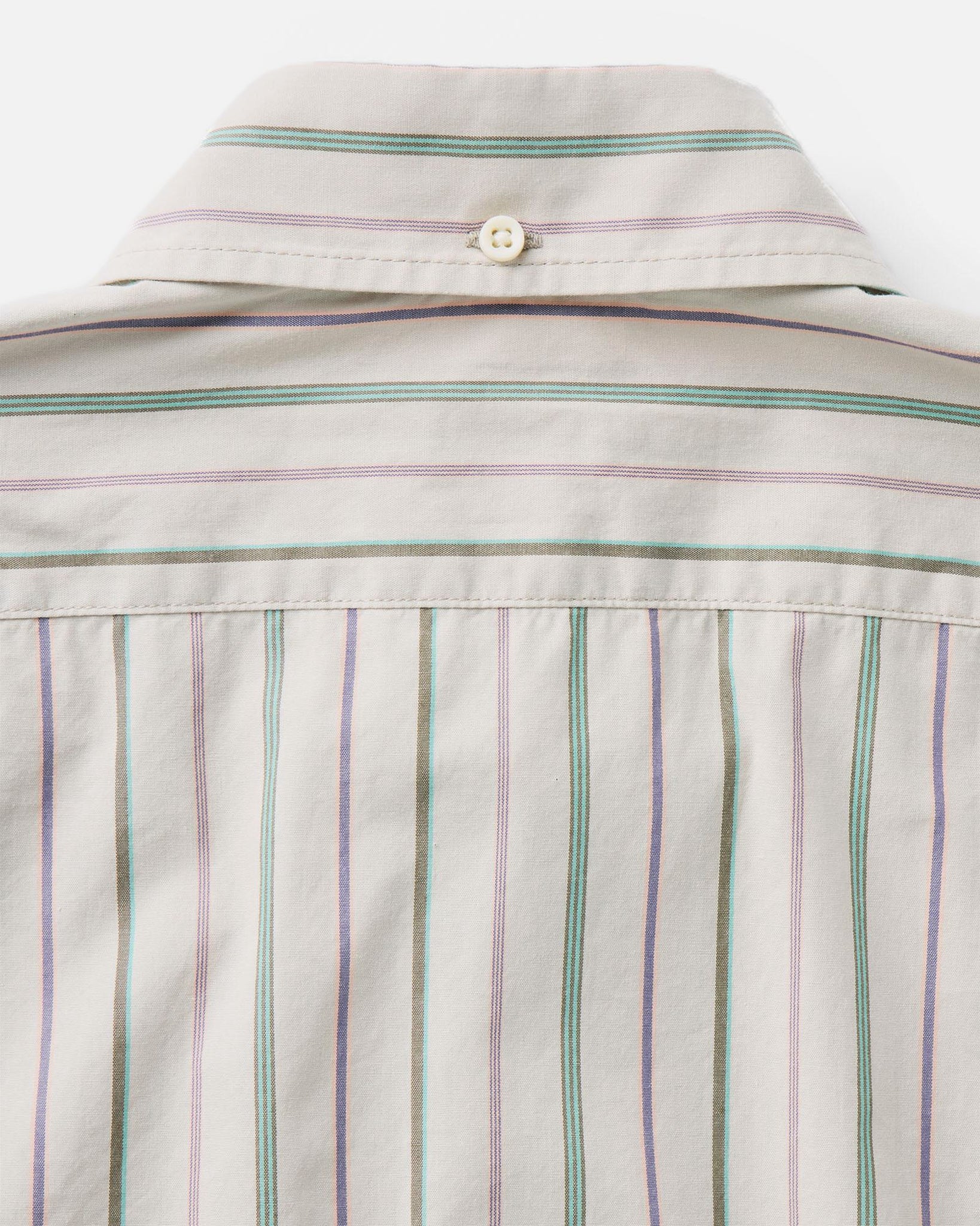 material shot of the back collar on The Jack in Algiers Stripe, Wovens by Taylor Stitch