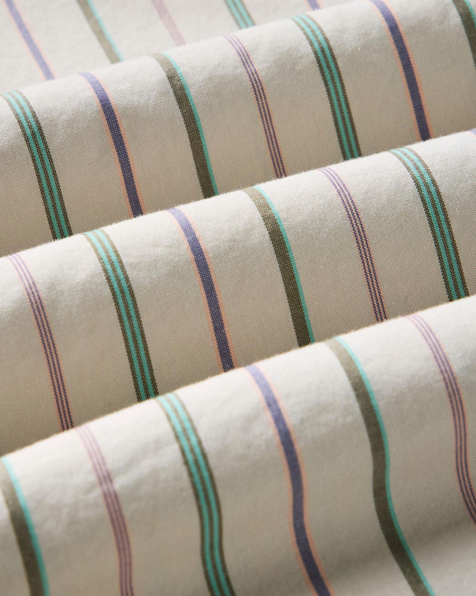 material shot of the fabric on The Jack in Algiers Stripe, Wovens by Taylor Stitch