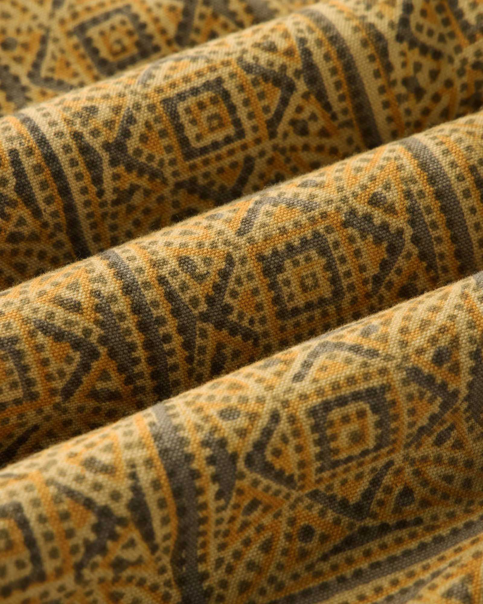 editorial image of the fabric on The Apres Short in Fennel Block Print, Bottoms by Taylor Stitch