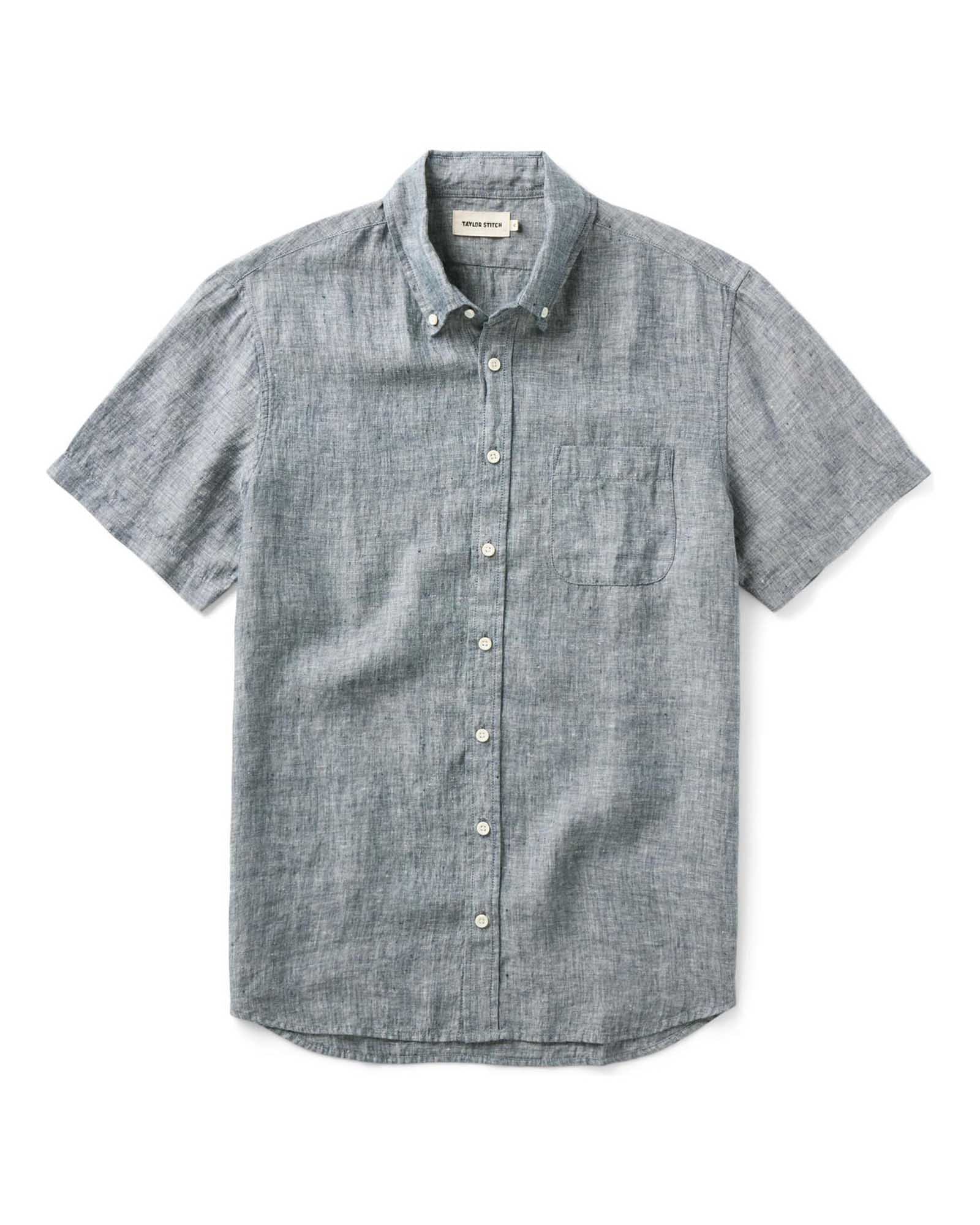 flatlay of The Short Sleeve Jack in Ocean Linen, Wovens by Taylor Stitch
