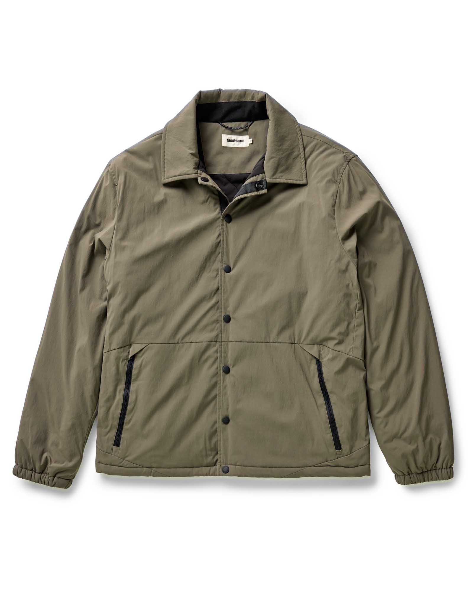 flatlay of The Ridgeline Overshirt in Fatigue Olive, Wovens by Taylor Stitch