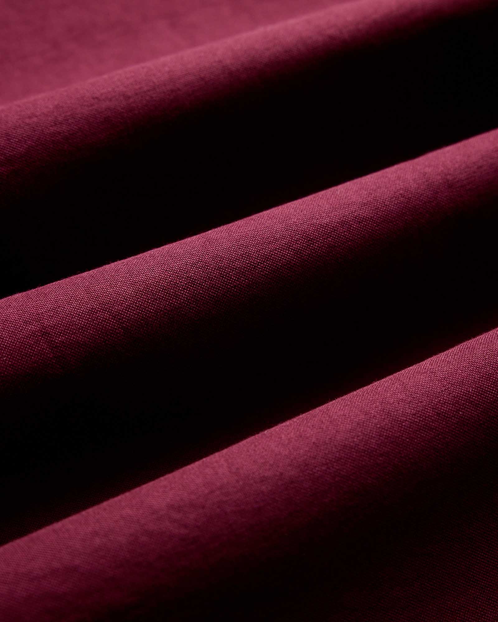 material shot of the fabric on The Jack in Burgundy Oxford, Wovens by Taylor Stitch