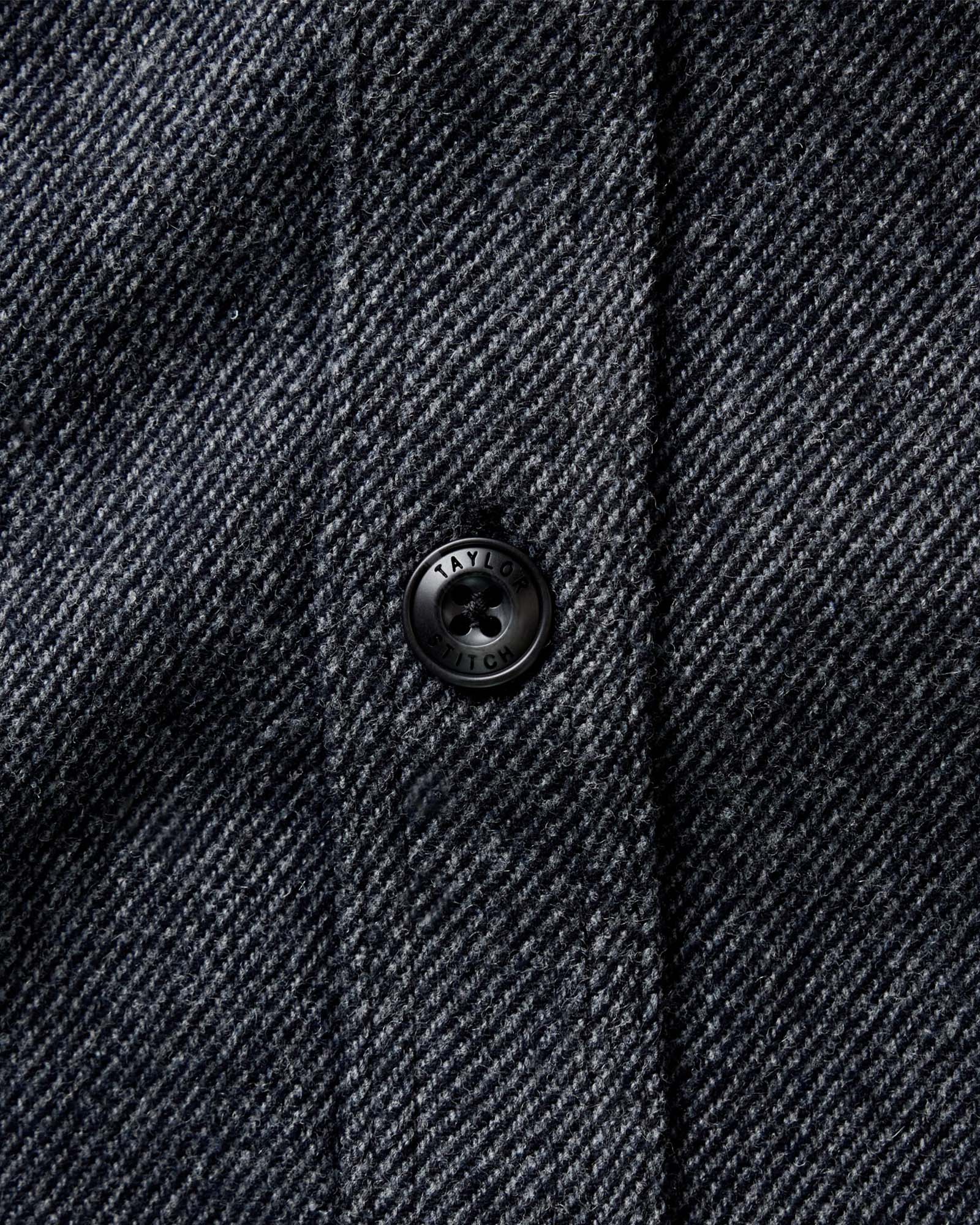 material shot of the buttons on The CPO Shirt in Heather Slate Twill, Wovens by Taylor Stitch