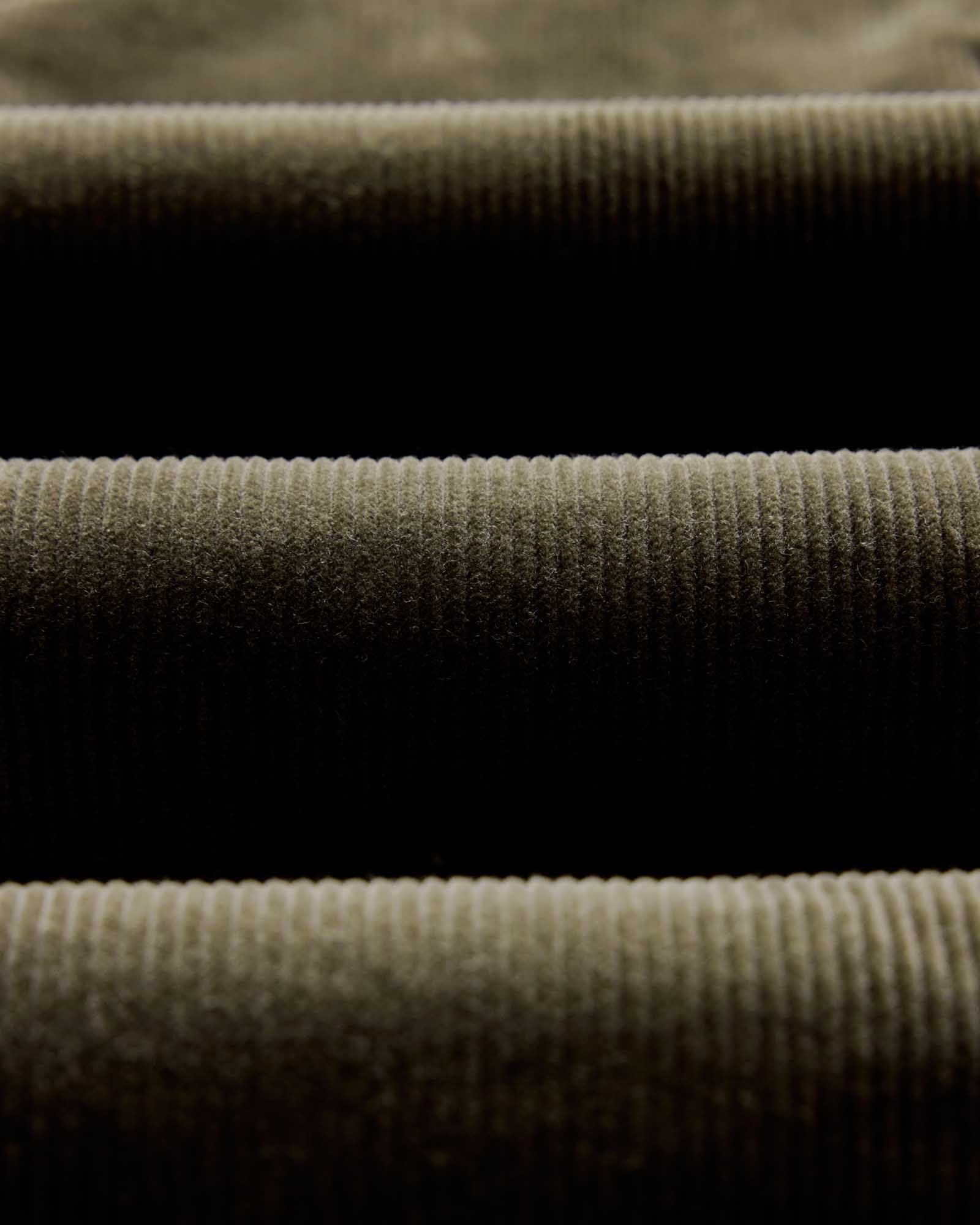 material shot of the fabric on The Carnegie Pant in Fatigue Olive Corduroy, Bottoms by Taylor Stitch