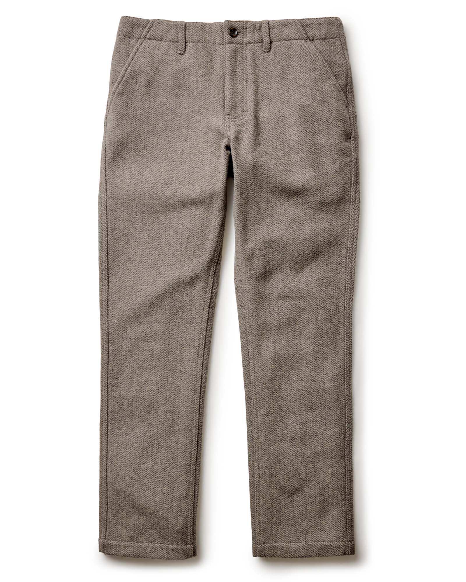 flatlay of The Carnegie Pant in Gravel Herringbone Wool, Bottoms by Taylor Stitch