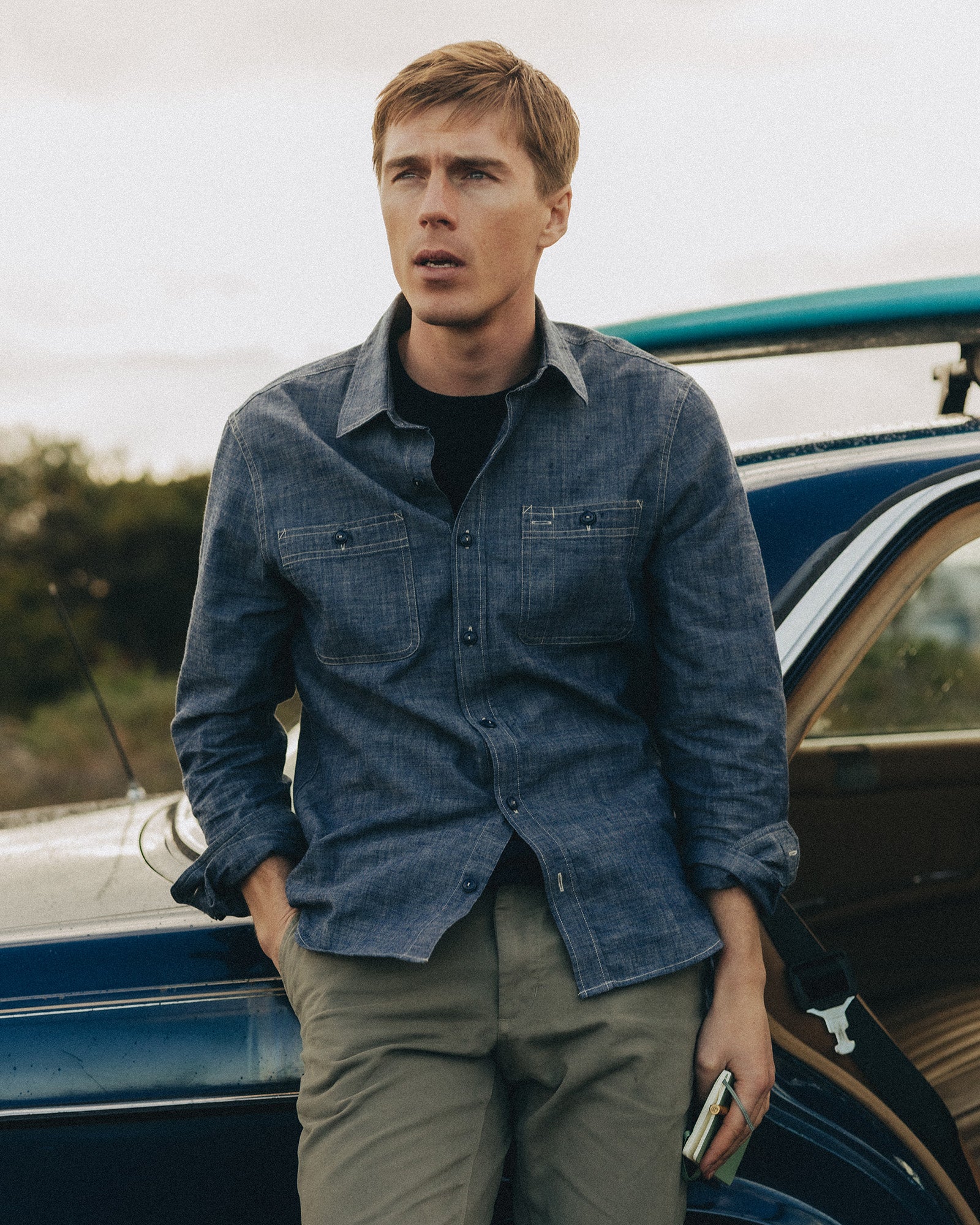 The Foundry Shirt in Rinsed Indigo Chambray: Alternate Image 1, Wovens by Taylor Stitch