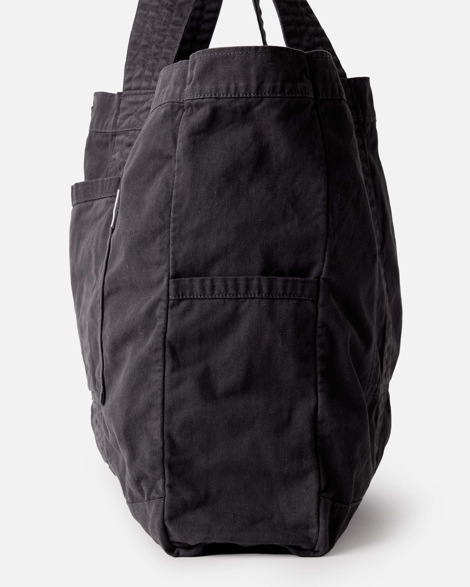 side image of The Foundation Tote in Organic Faded Black, Accessories by Taylor Stitch