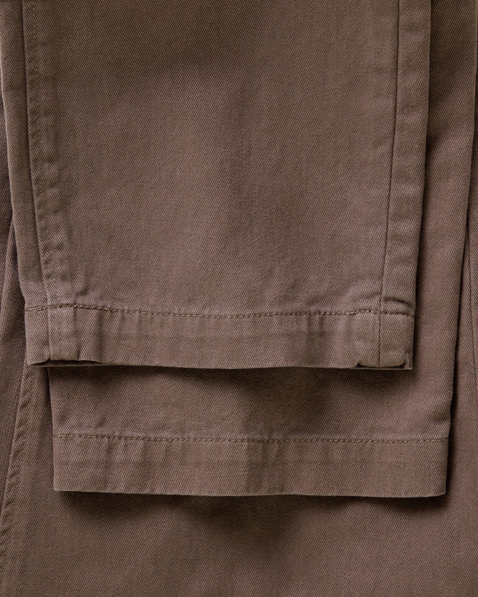 material shot of the leg cuffs on The Slim Foundation Pant in Organic Espresso, Bottoms by Taylor Stitch