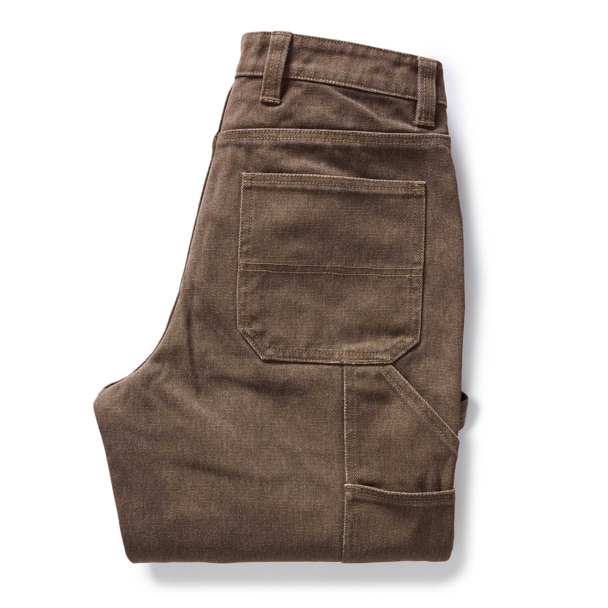 folded flatlay of the back of The Workhorse Pant in Aged Penny Chipped Canvas, Bottoms by Taylor Stitch