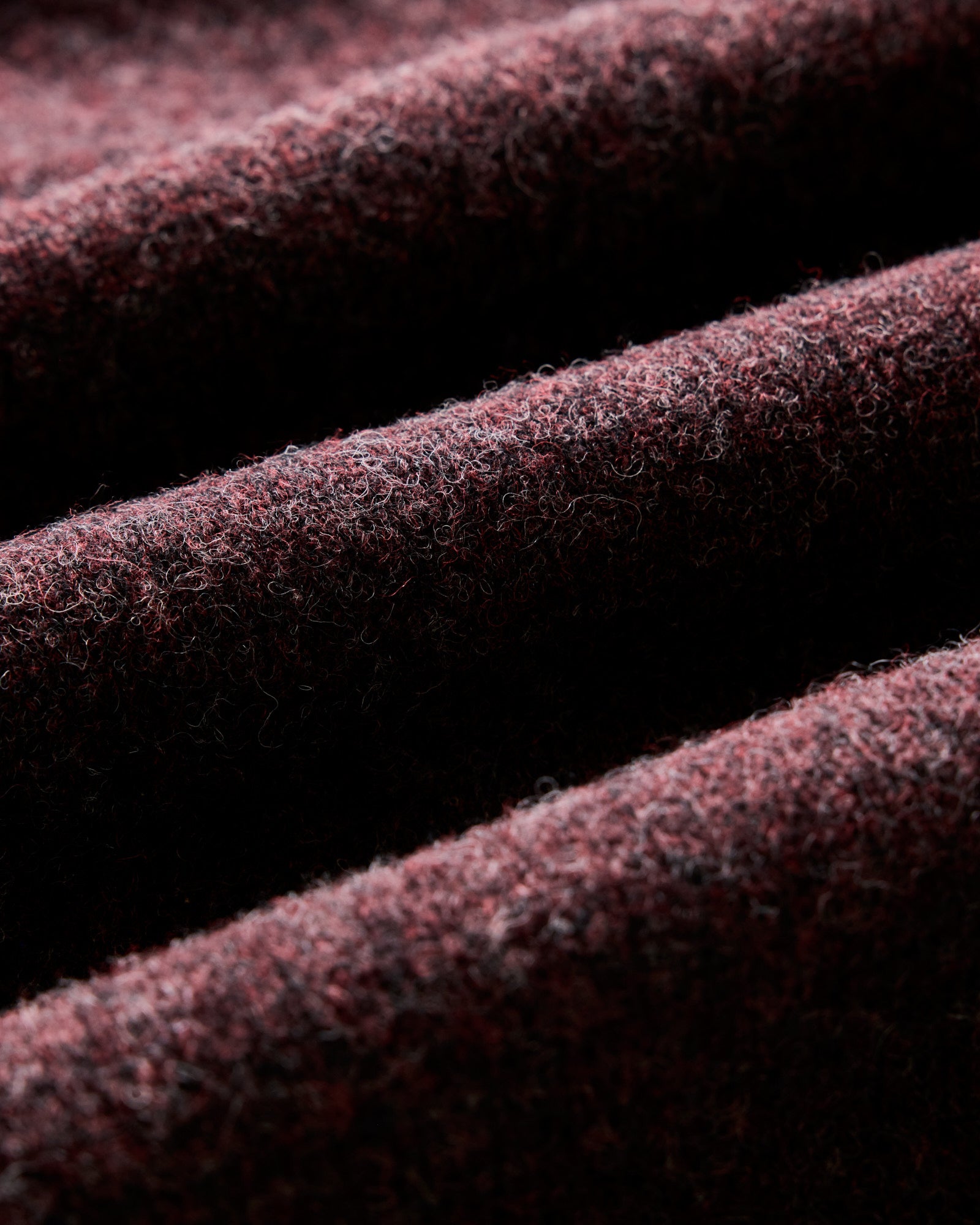 material shot of the fabric on The Eastmoor Cardigan in Heather Port Wool, Knits by Taylor Stitch