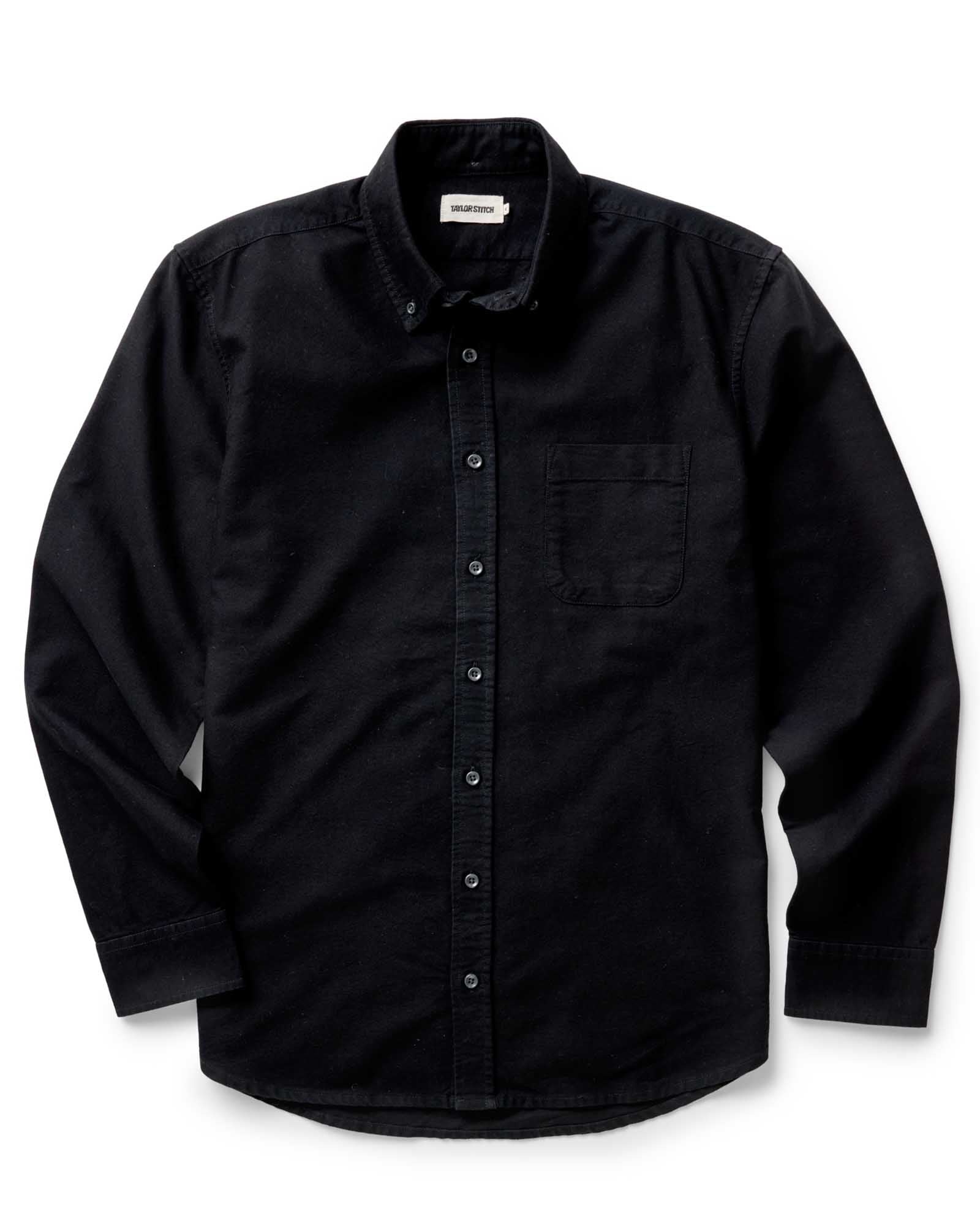 flatlay of The Jack in Black Indigo Oxford, Wovens by Taylor Stitch