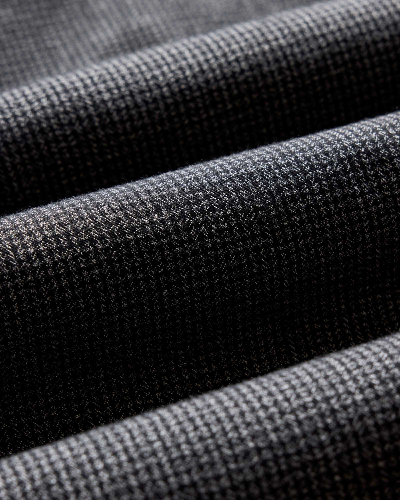 material shot of the fabric on The Jack in Coal Jaspe Check Oxford, Wovens by Taylor Stitch