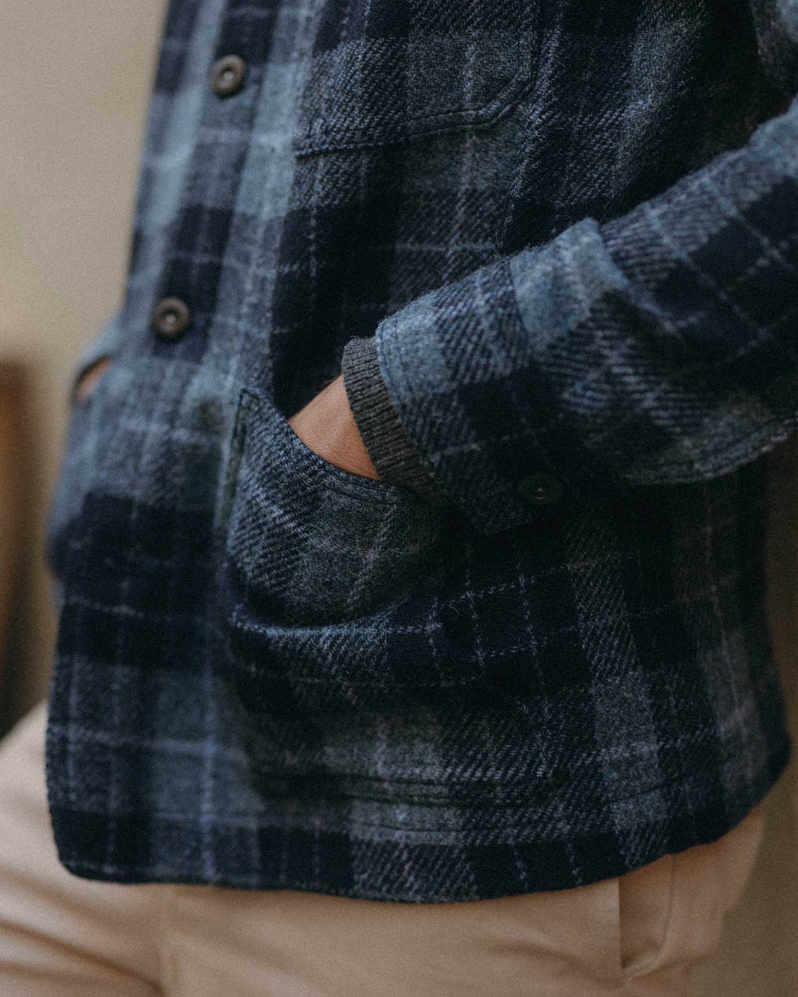 The Ojai Jacket in Midnight Tartan Harris Tweed Wool: Alternate Image 2, Outerwear by Taylor Stitch