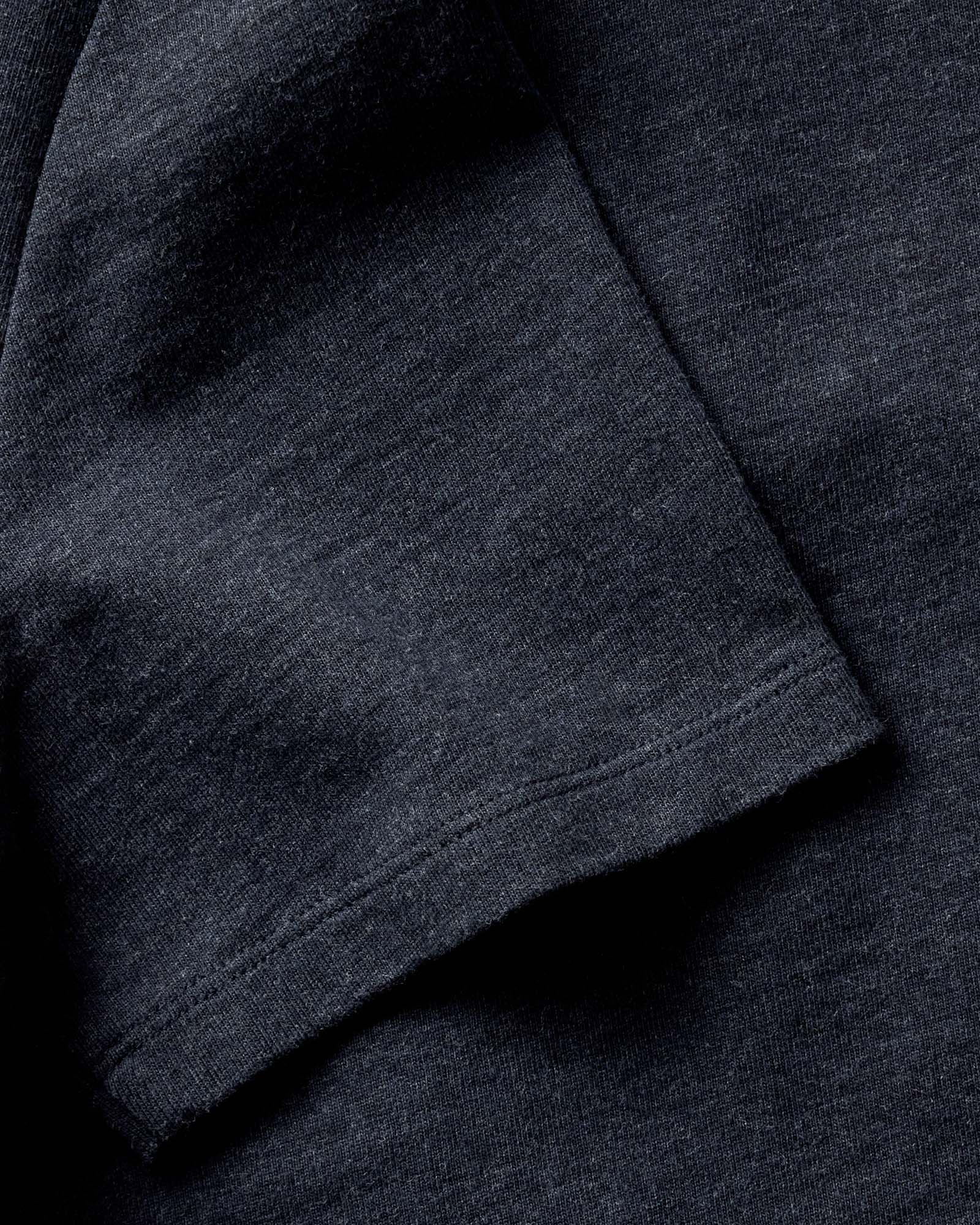 material shot of the sleeve on The Organic Cotton Shop Tee in Navy Twist, Knits by Taylor Stitch