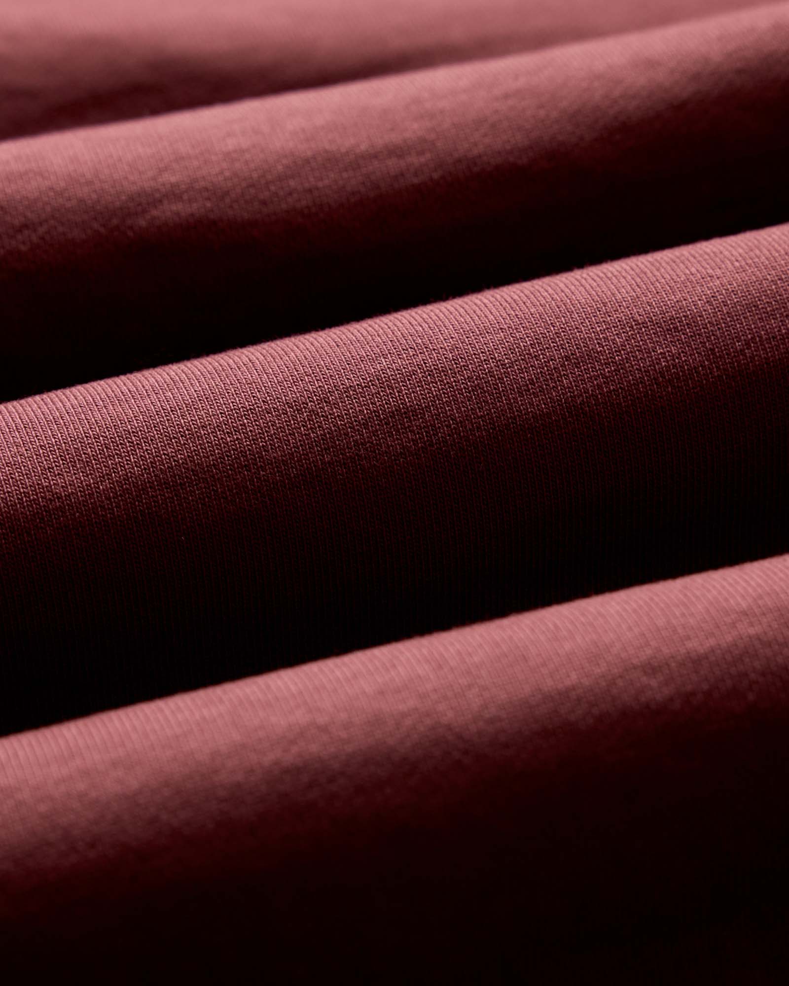 material shot of the fabric on The Shop Hoodie in Dried Cherry, Knits by Taylor Stitch