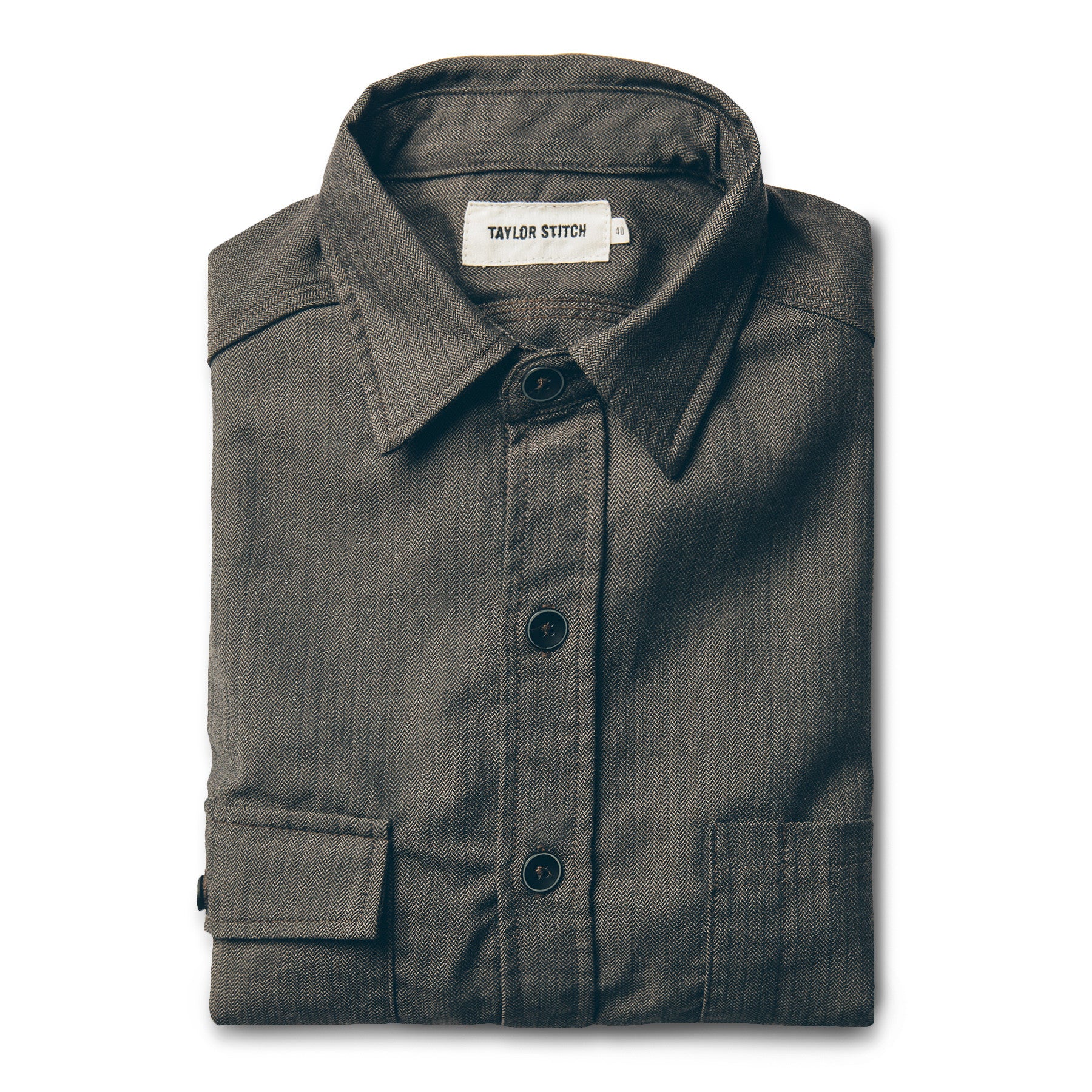 The Utility Shirt in Moss Merino 4S Herringbone: Featured Image, Wovens by Taylor Stitch