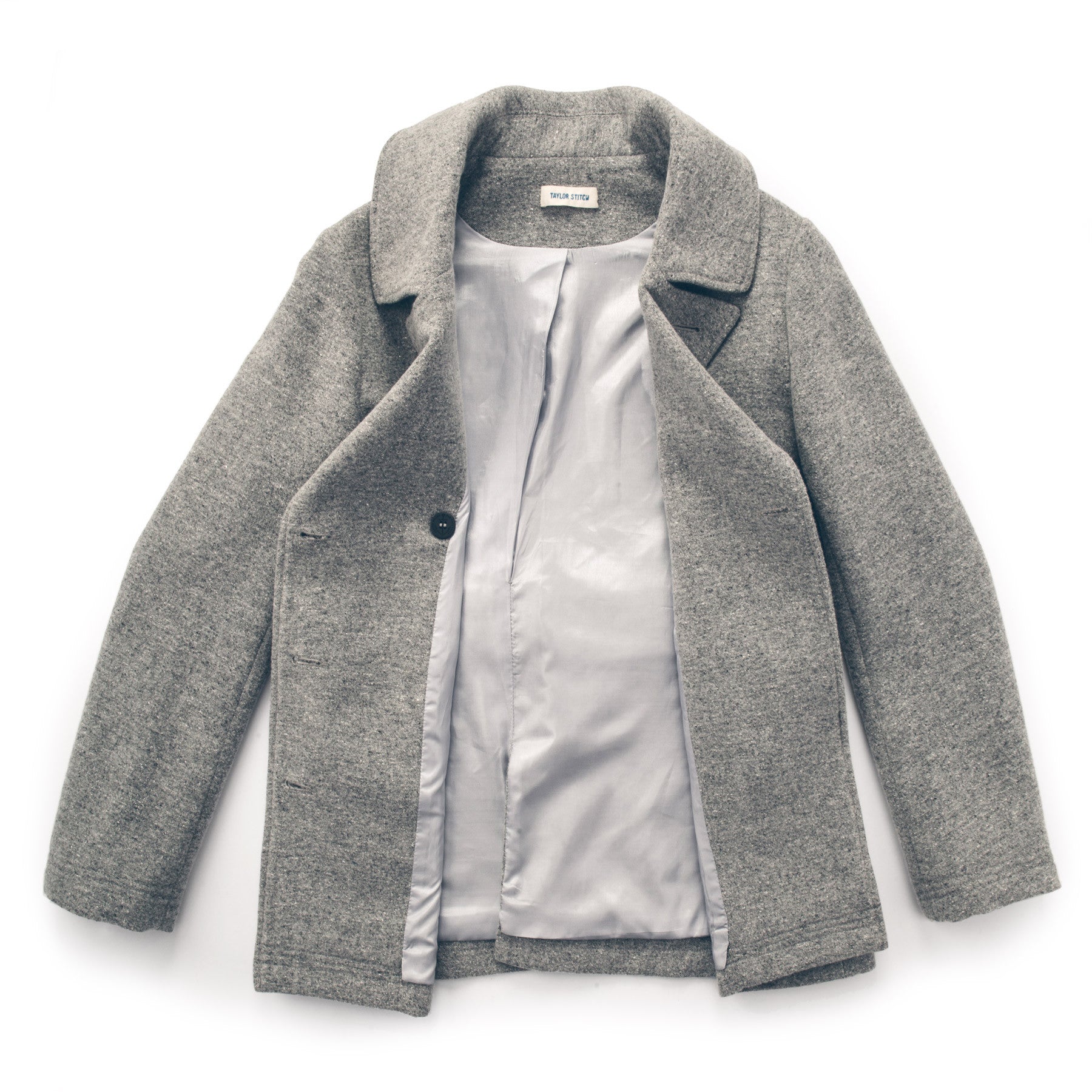 The Mariner Peacoat in Ash Donegal Lambswool: Alternate Image 8, Outerwear by Taylor Stitch
