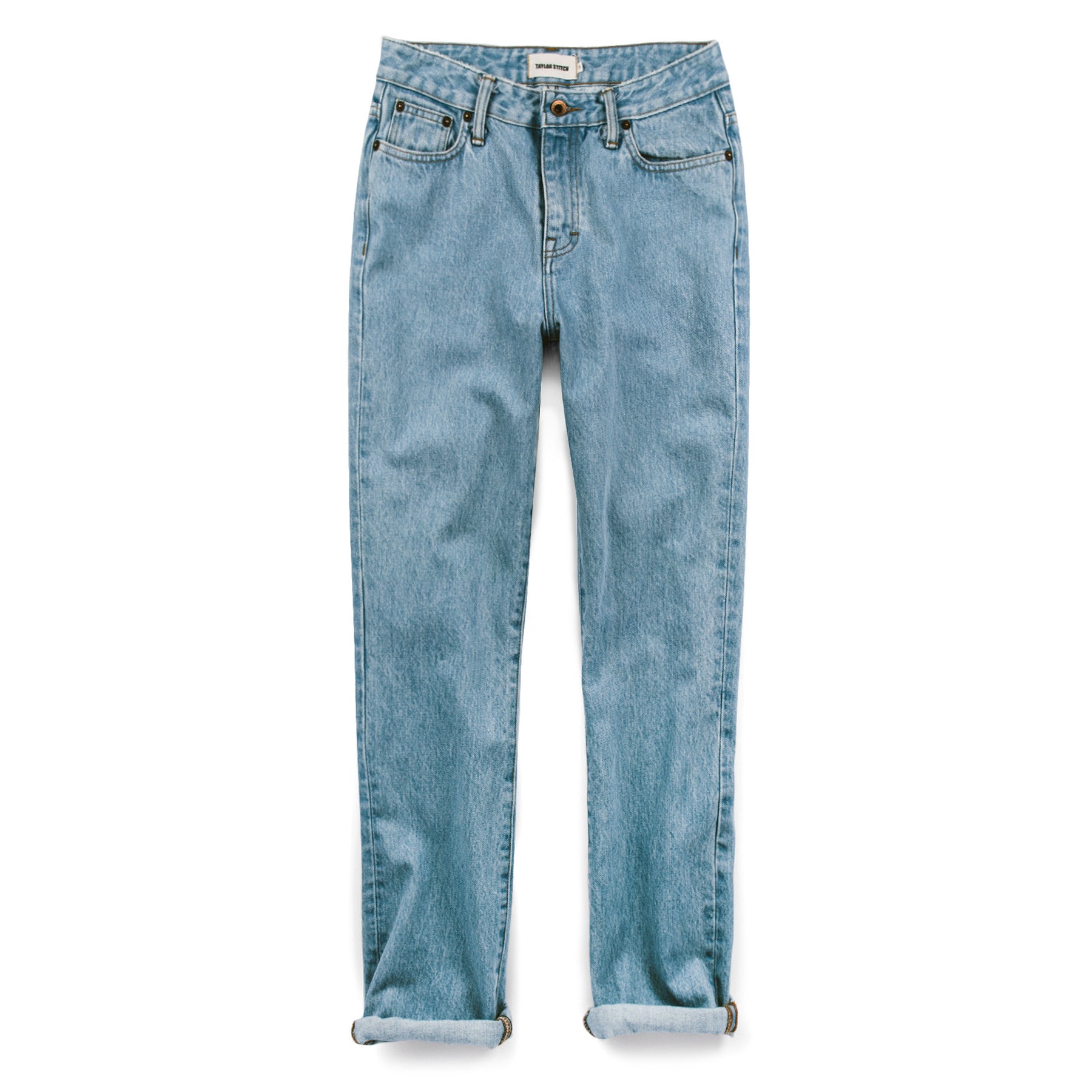 The Rosie Jean in Washed Cone Mills Denim: Featured Image, Denim by Taylor Stitch
