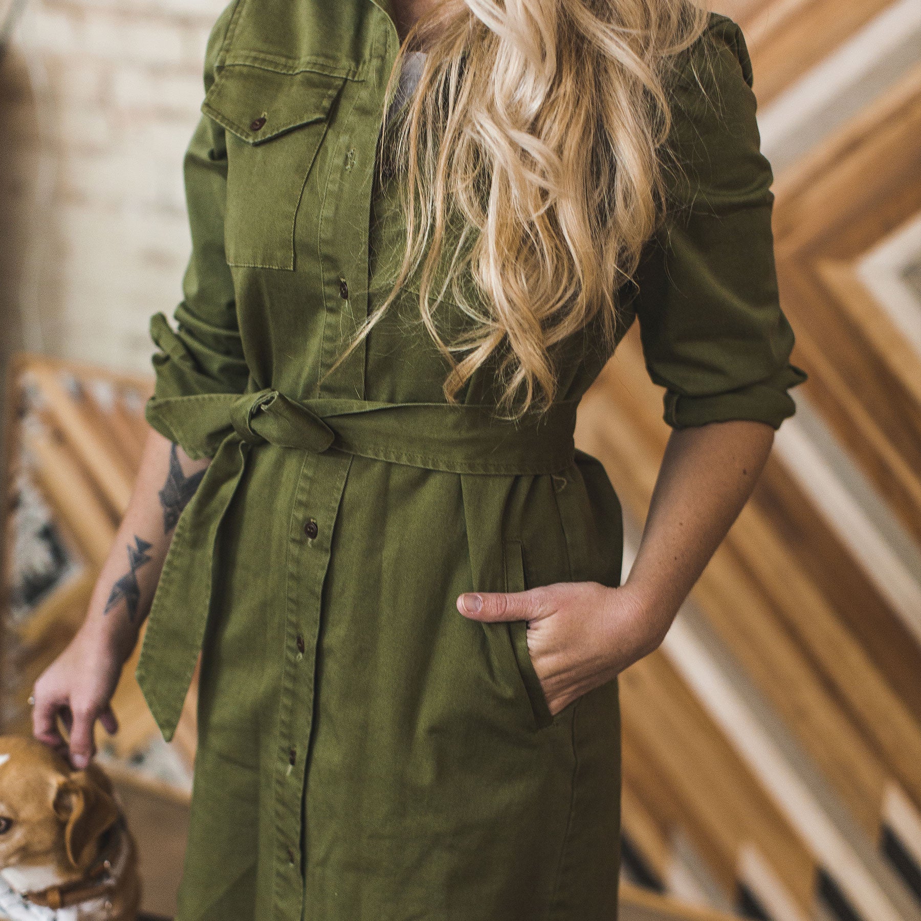 The Trench Dress in Army Green: Alternate Image 5, Dresses by Taylor Stitch
