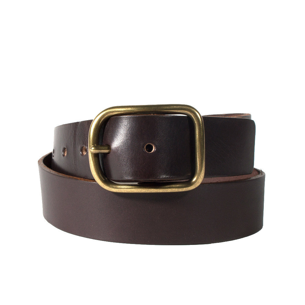 Chocolate Brass Buckle Belt - 1.5: Featured Image, Accessories by Taylor Stitch