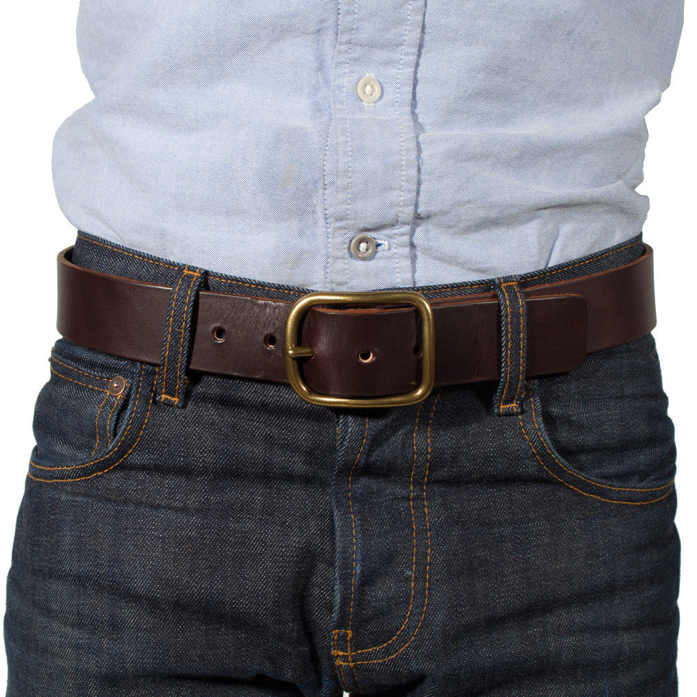 Chocolate Brass Buckle Belt - 1.5: Alternate Image 2, Accessories by Taylor Stitch