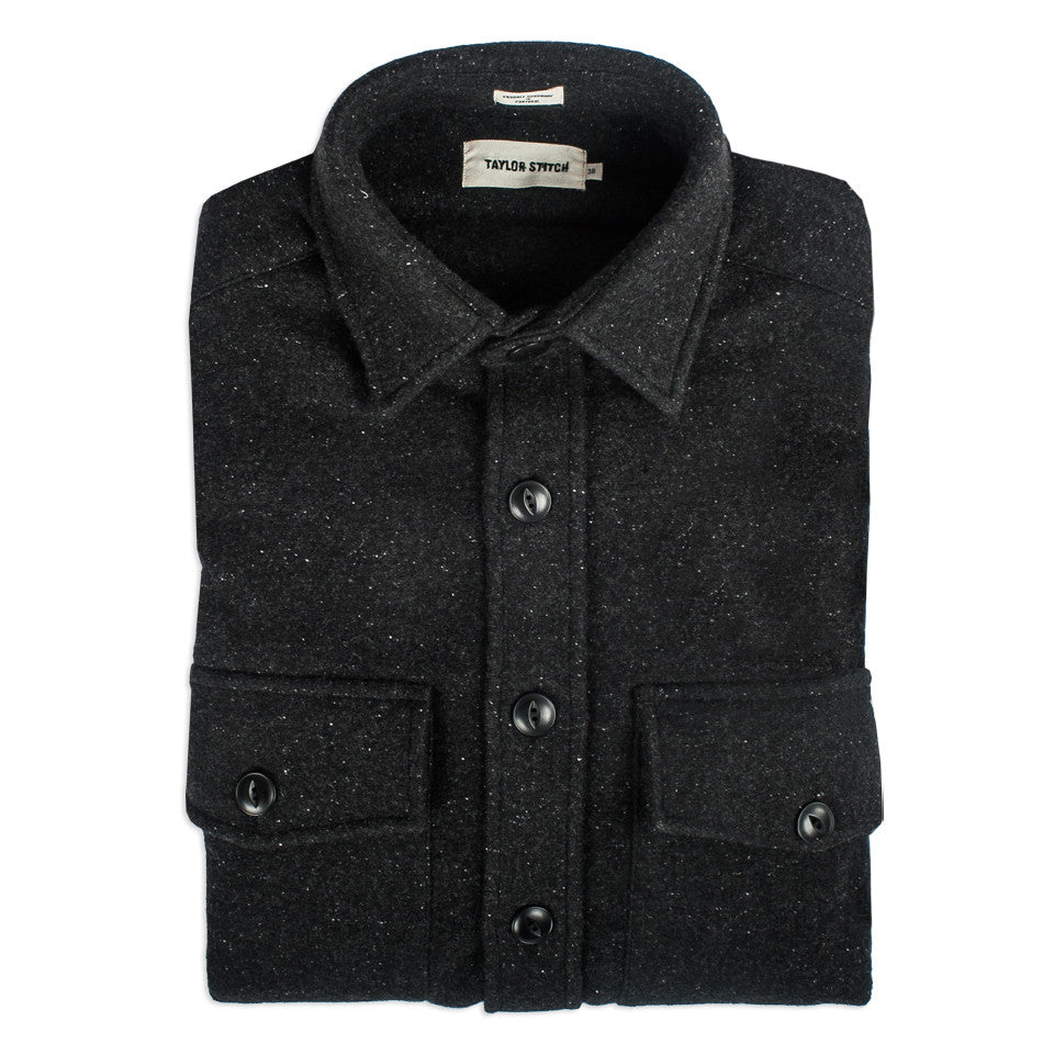 The Maritime Shirt Jacket in Charcoal Donegal Wool: Featured Image, Wovens by Taylor Stitch