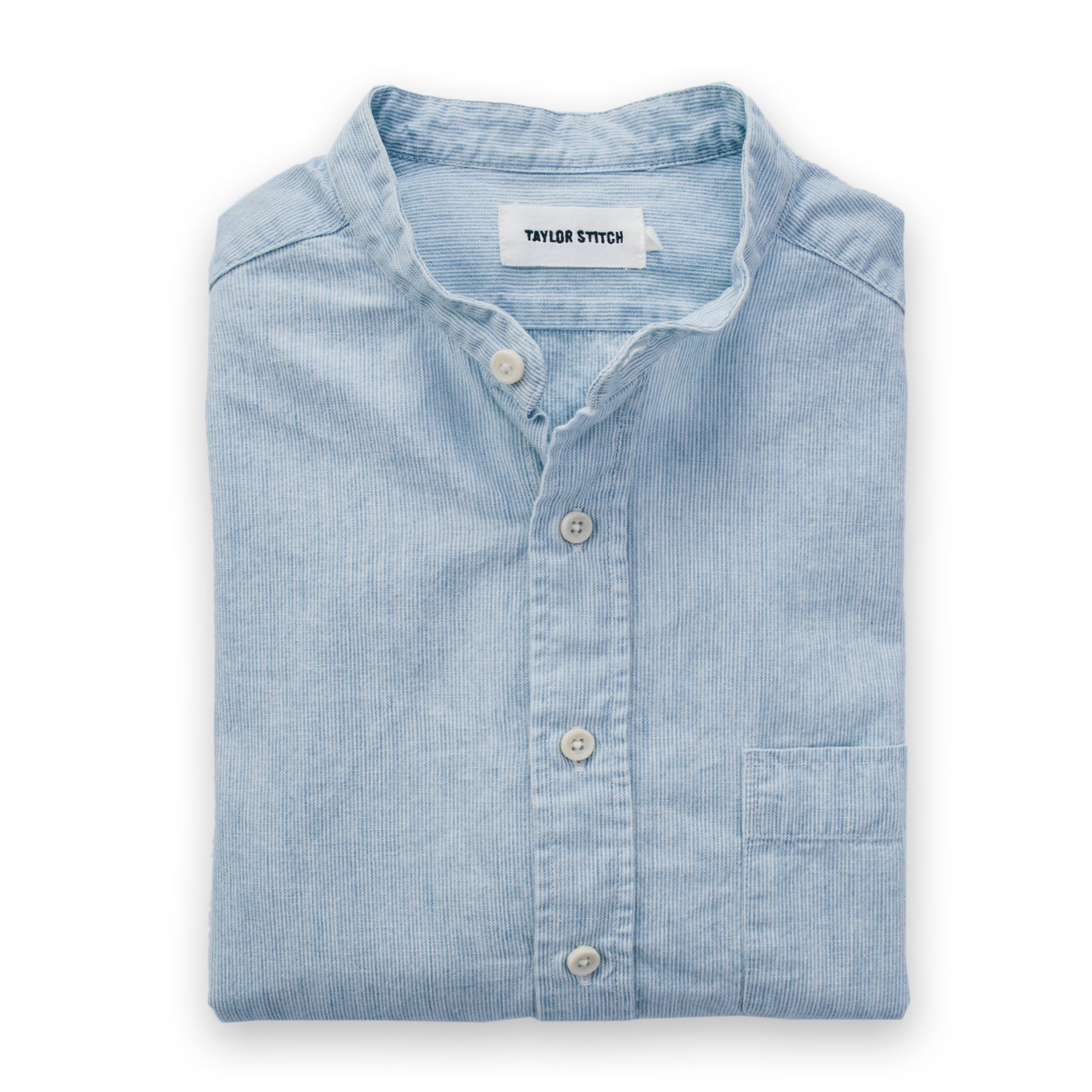 The Bandit in Navy Japanese Micro Stripe: Featured Image, Wovens by Taylor Stitch