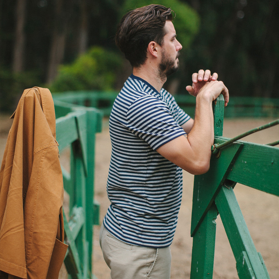 The Sequoia Stripe Tee in Navy & Grey: Alternate Image 3, Knits by Taylor Stitch