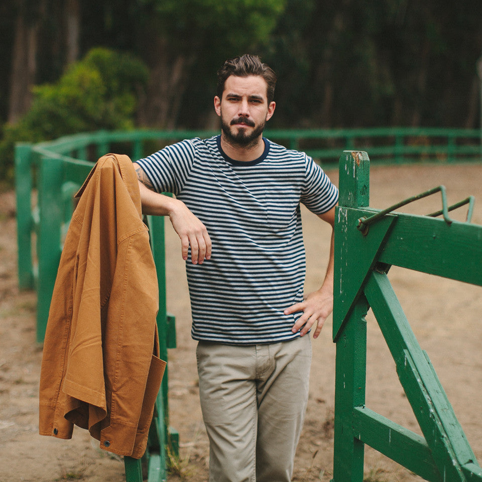 The Sequoia Stripe Tee in Navy & Grey: Alternate Image 1, Knits by Taylor Stitch