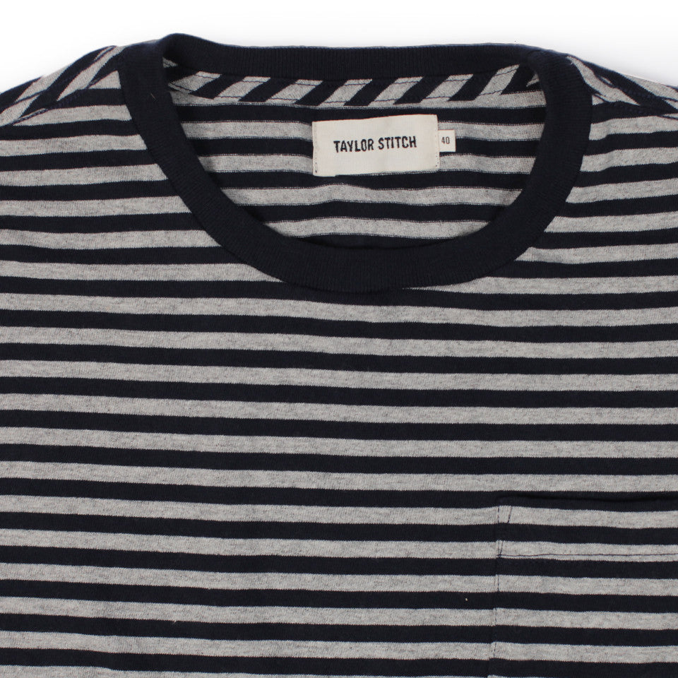 The Sequoia Stripe Tee in Navy & Grey: Alternate Image 2, Knits by Taylor Stitch